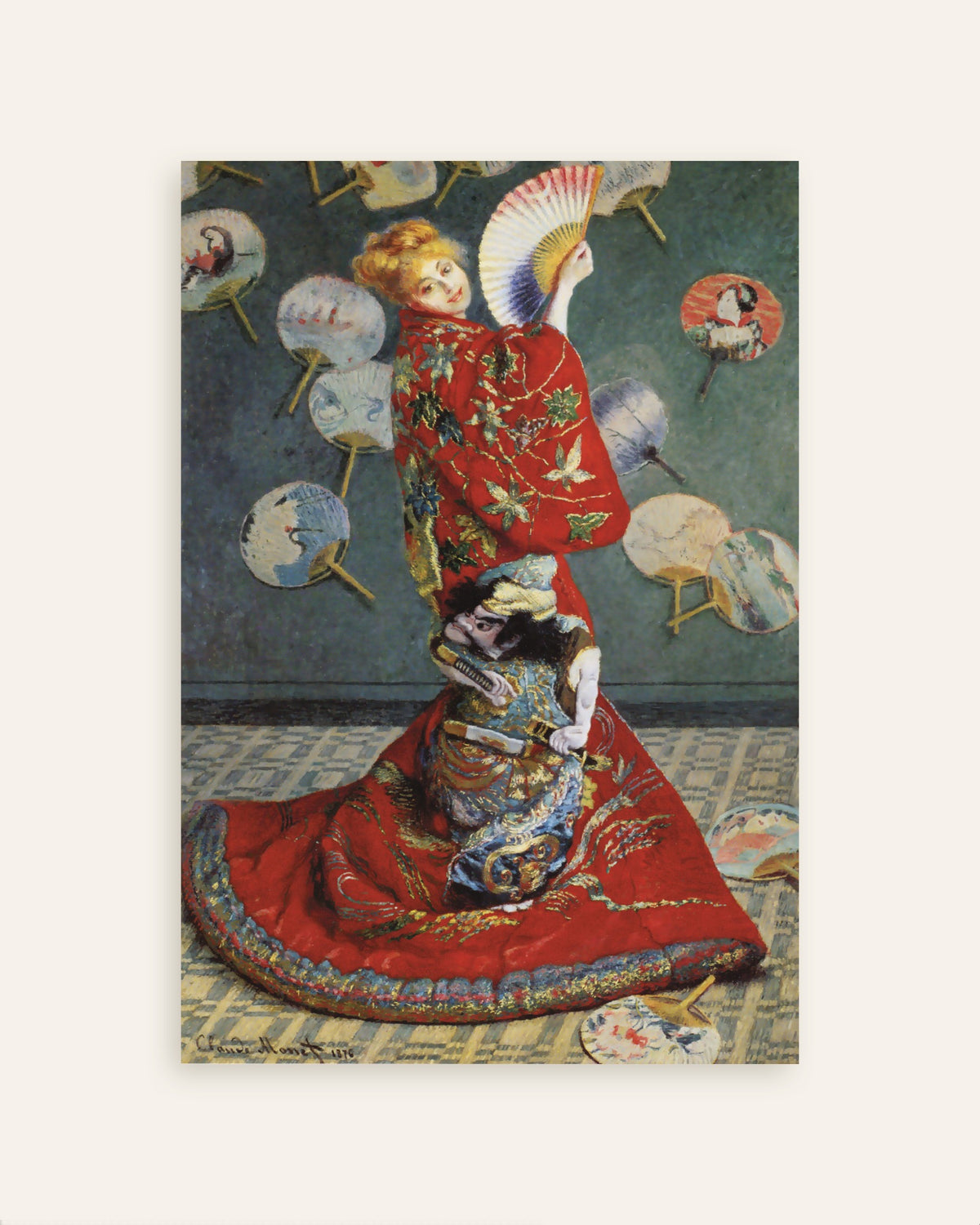 Poster La Japonaise, Camille Monet im japanischen Kostüm (1876) von Claude Monet, Vorschaubild