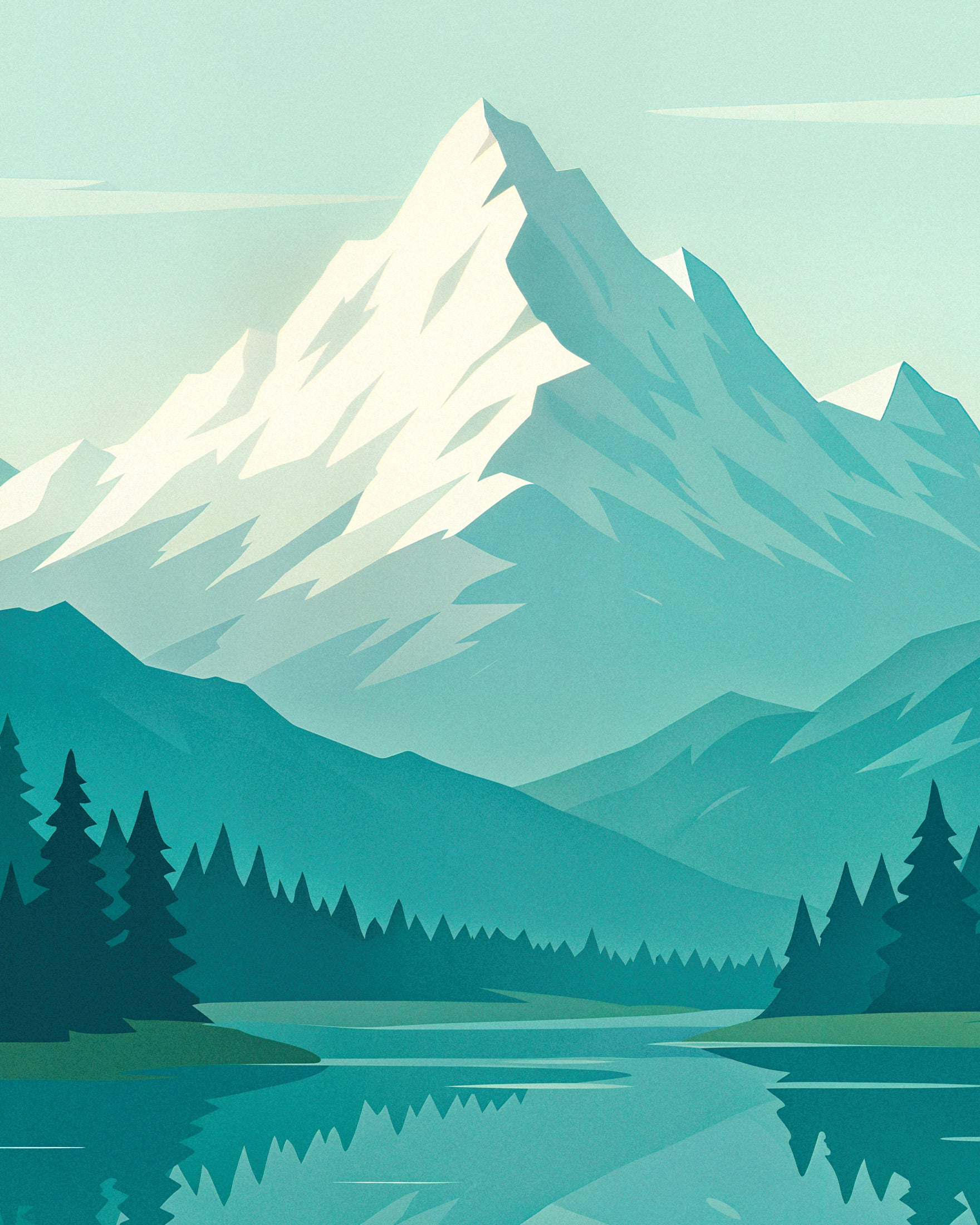 Alpen Poster – Minimalistisches Berg Plakat
