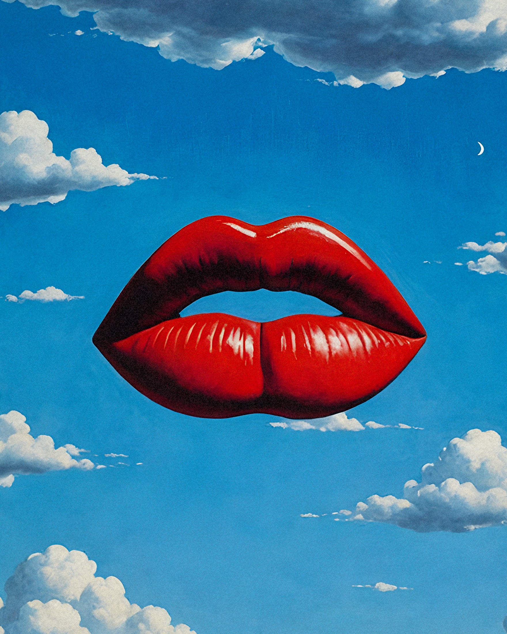 Rote Lippen Poster – Traumhafter Surrealismus Plakat
