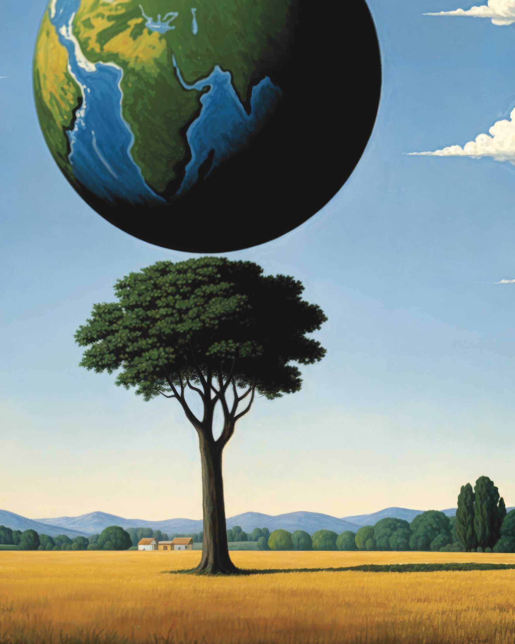 Weltenbaum – surreales belgisches Kunstdruck-Poster