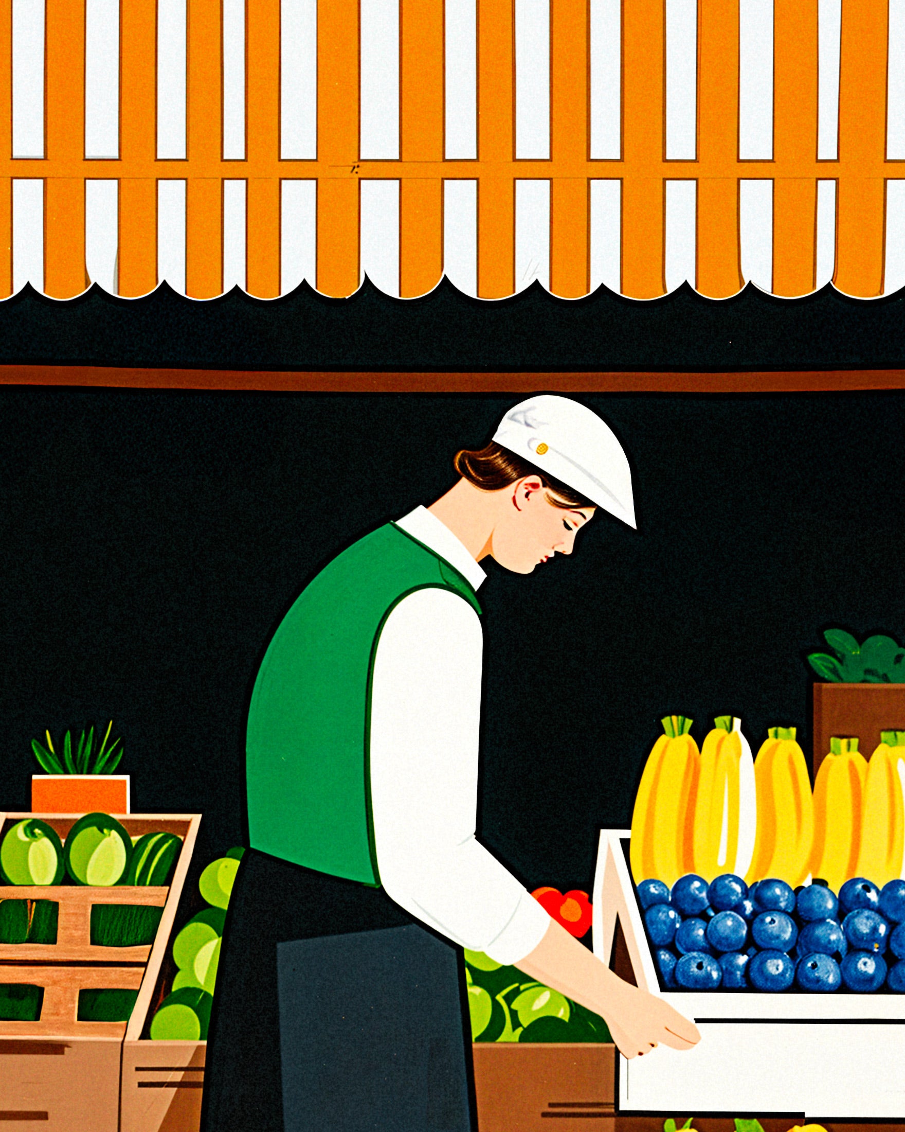 Food Market Poster, Obst und Gemüse