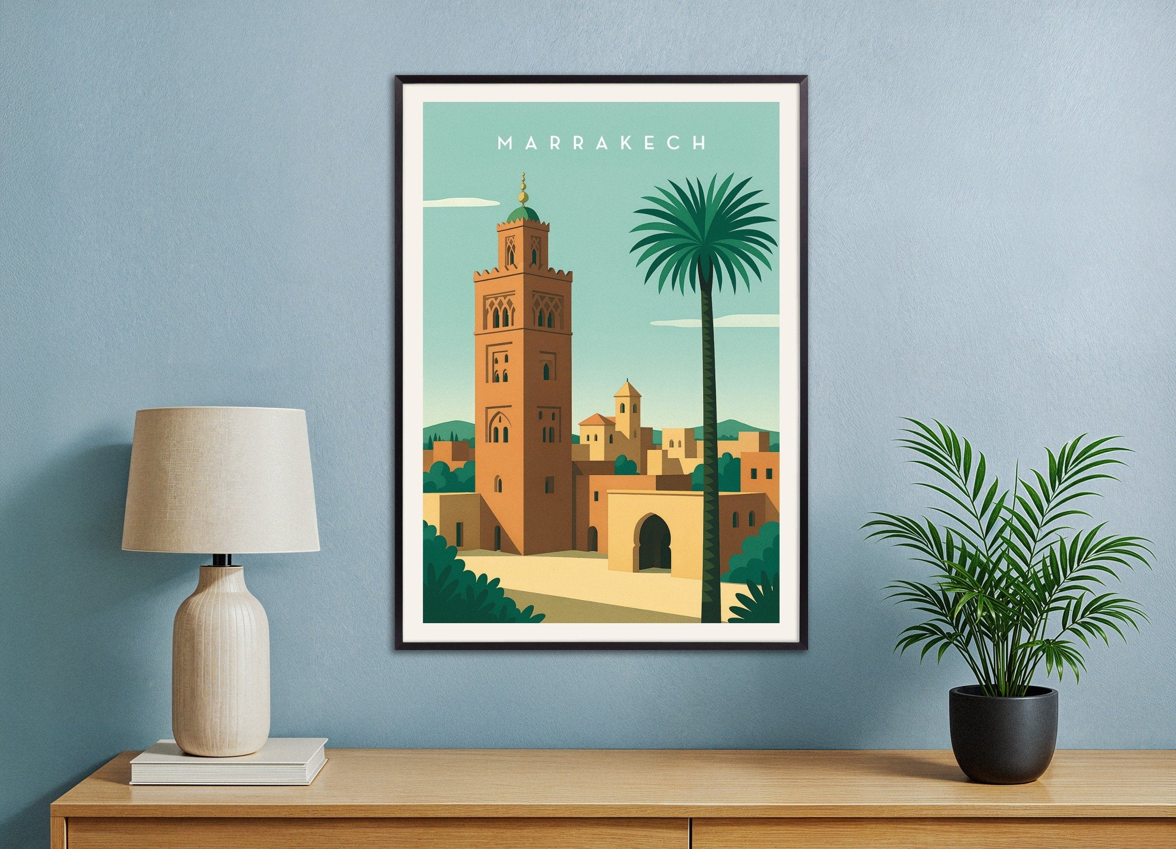 Poster of Marrakech Wall Art Print, with metal frame