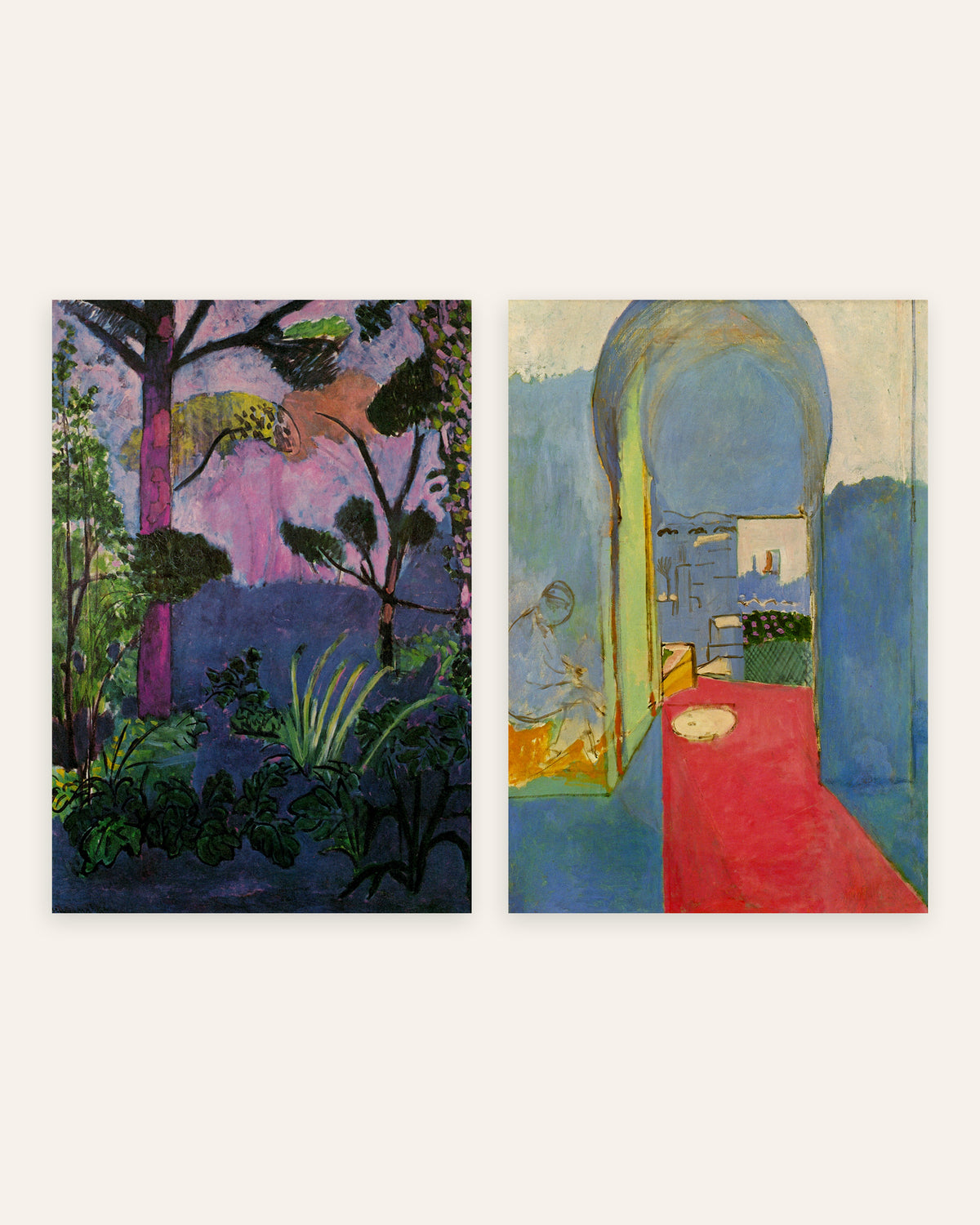Matisse Poster 2er-Set: Marokkanische Landschaft (Akanthus) und Eingang zur Kasbah, ohne Rahmen
