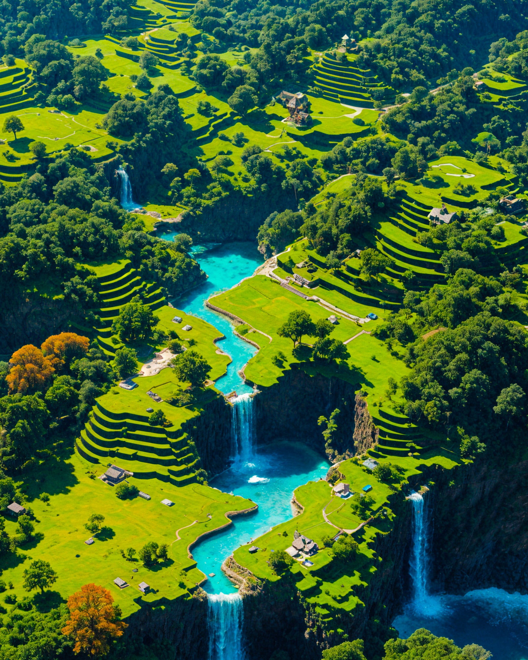 Minecraft, schöne Insel von oben - Poster