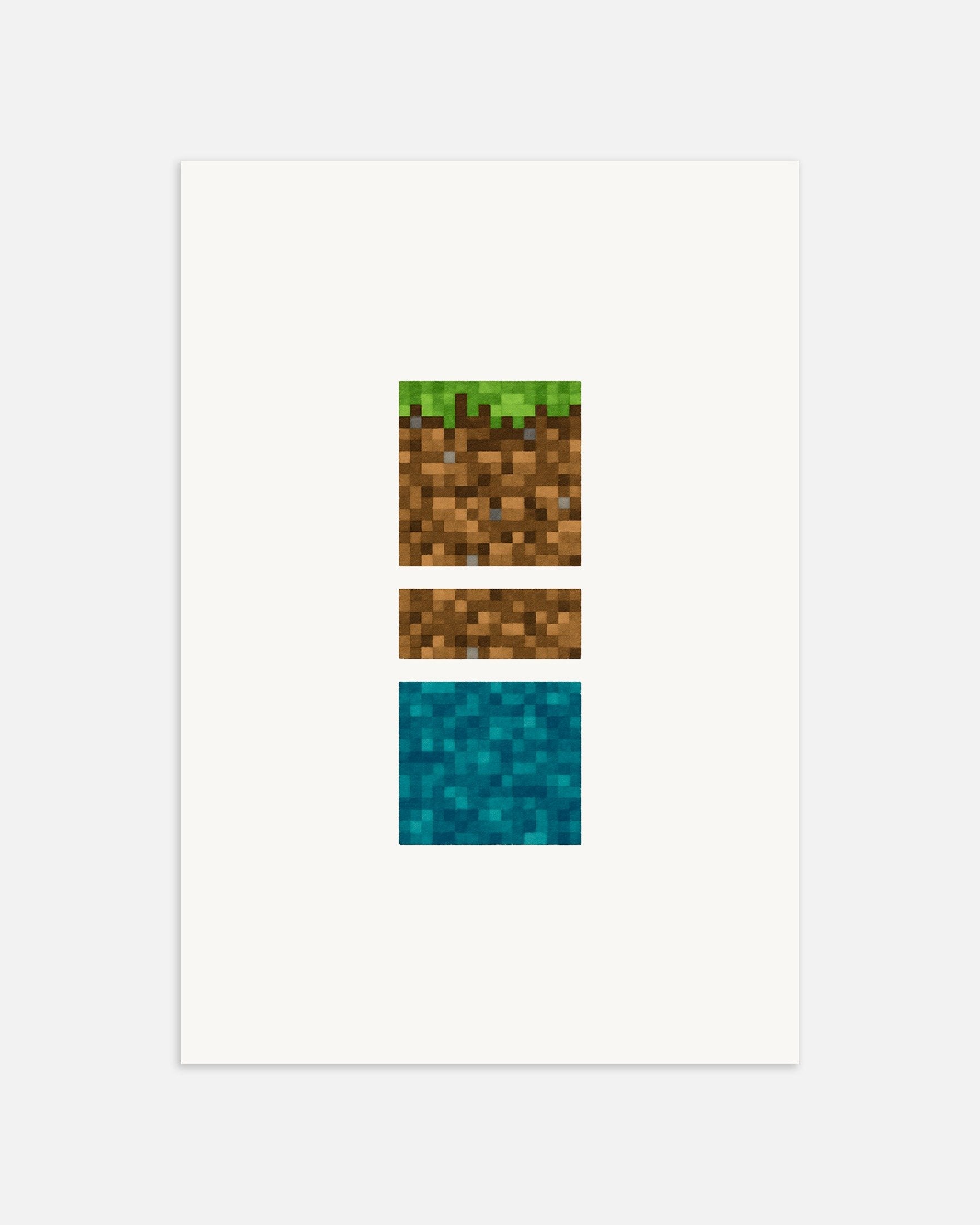 Poster of Minecraft Blocks Trio – grass, dirt, and water poster, thumbnail