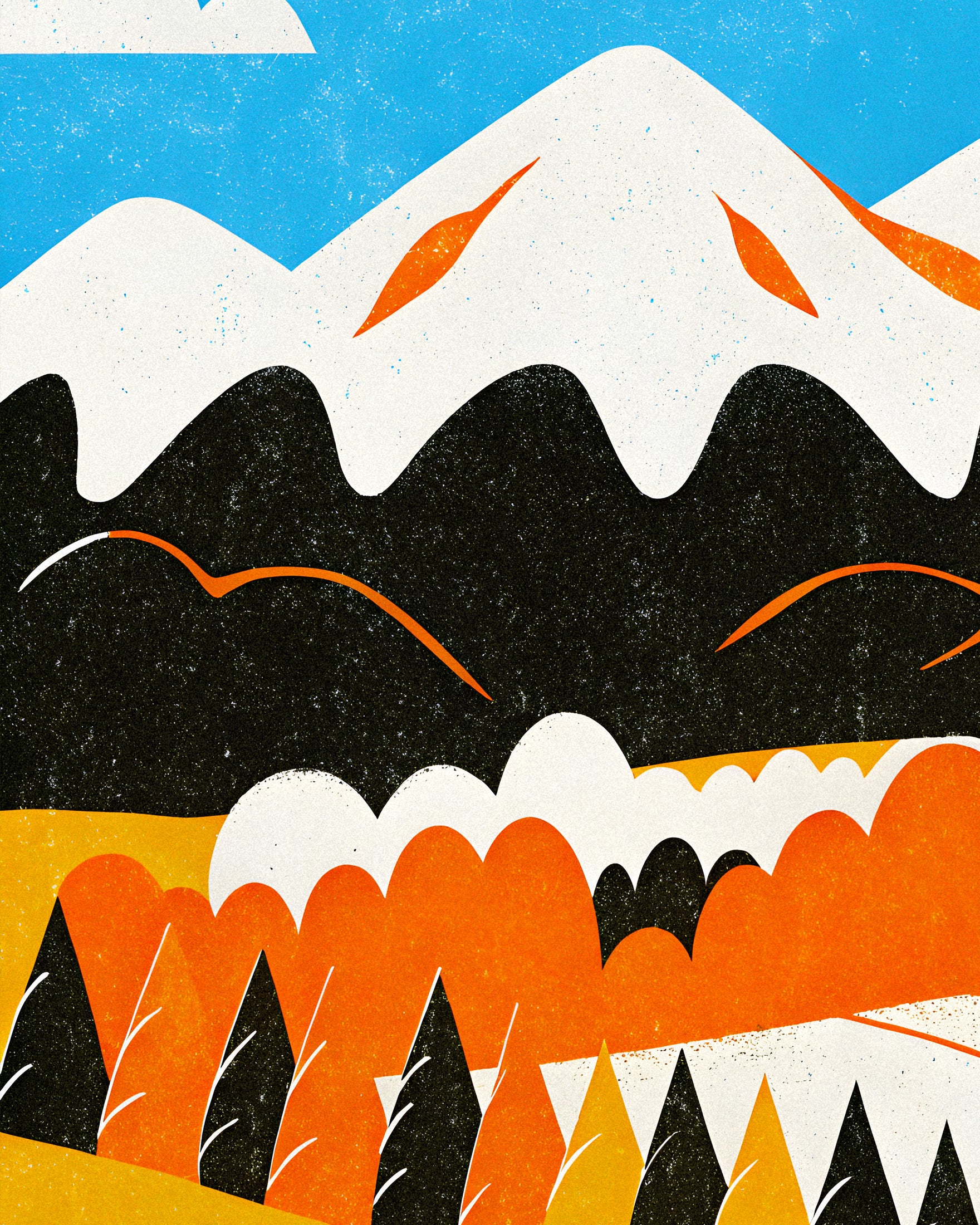 Moderner Berglandschaft – Grafik Natur poster