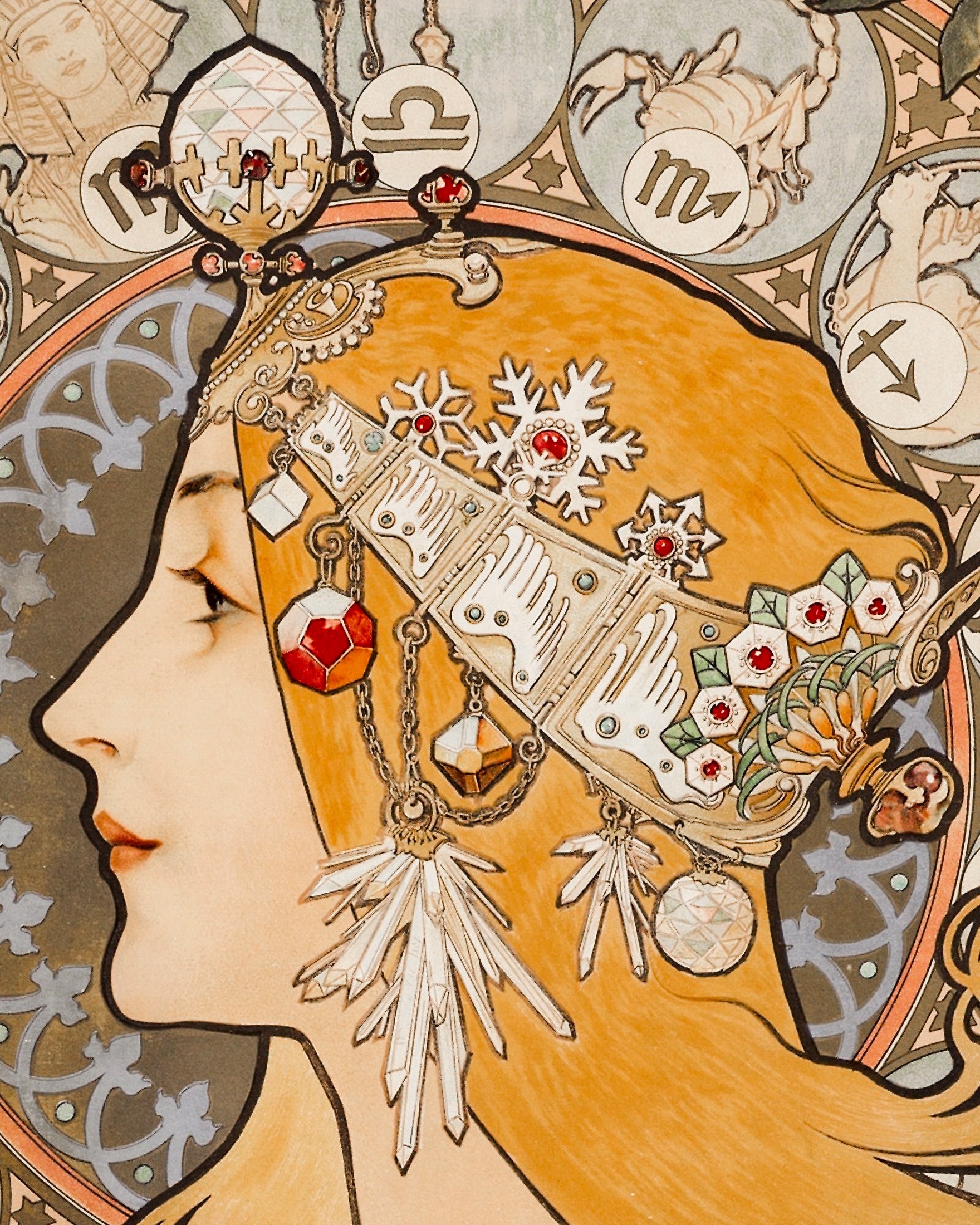 Alfons Mucha, Zodiaque oder La Plume (ca. 1896–1897) – Plakat