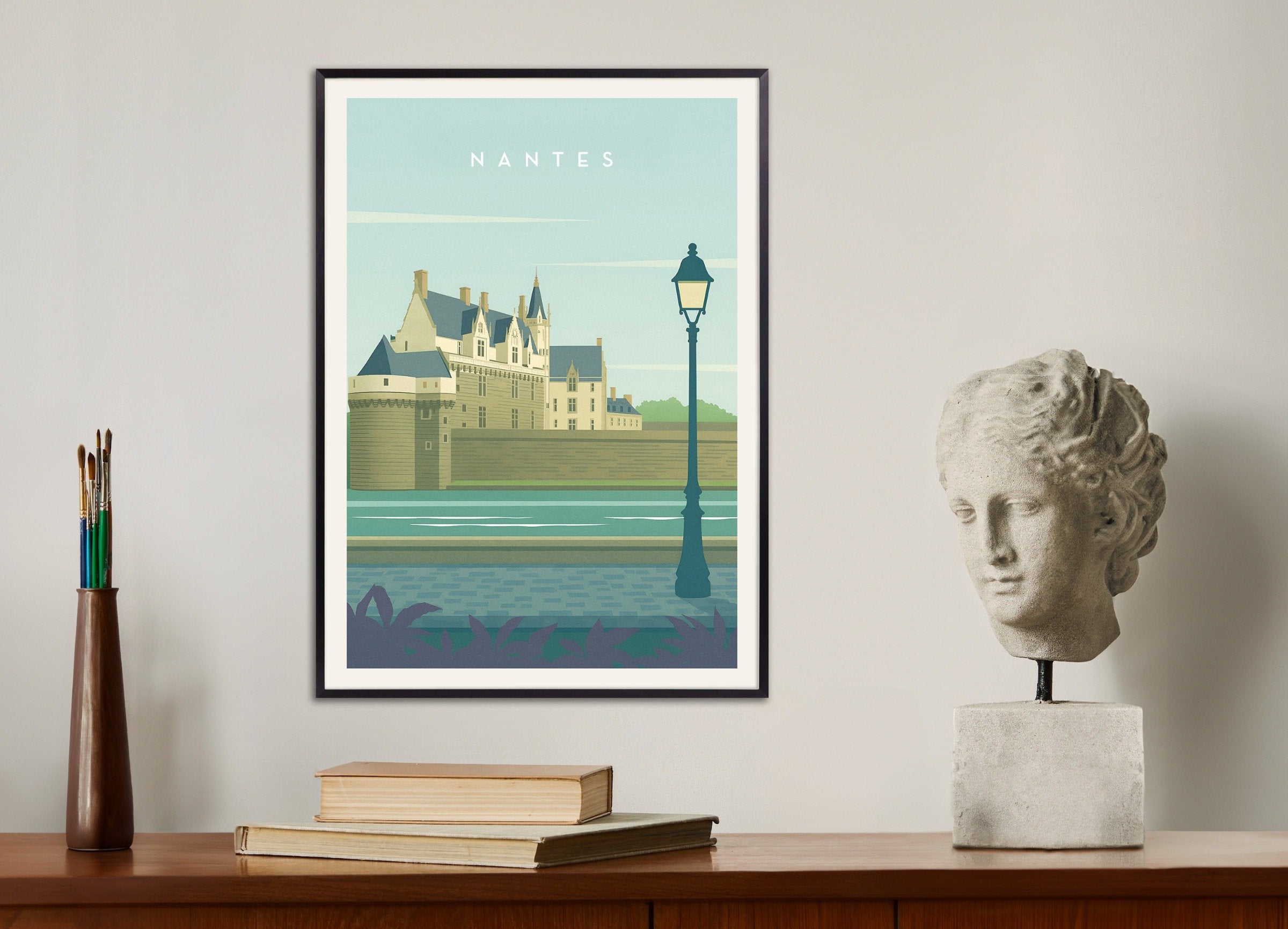 Poster of Nantes Wall Art Print, with metal frame