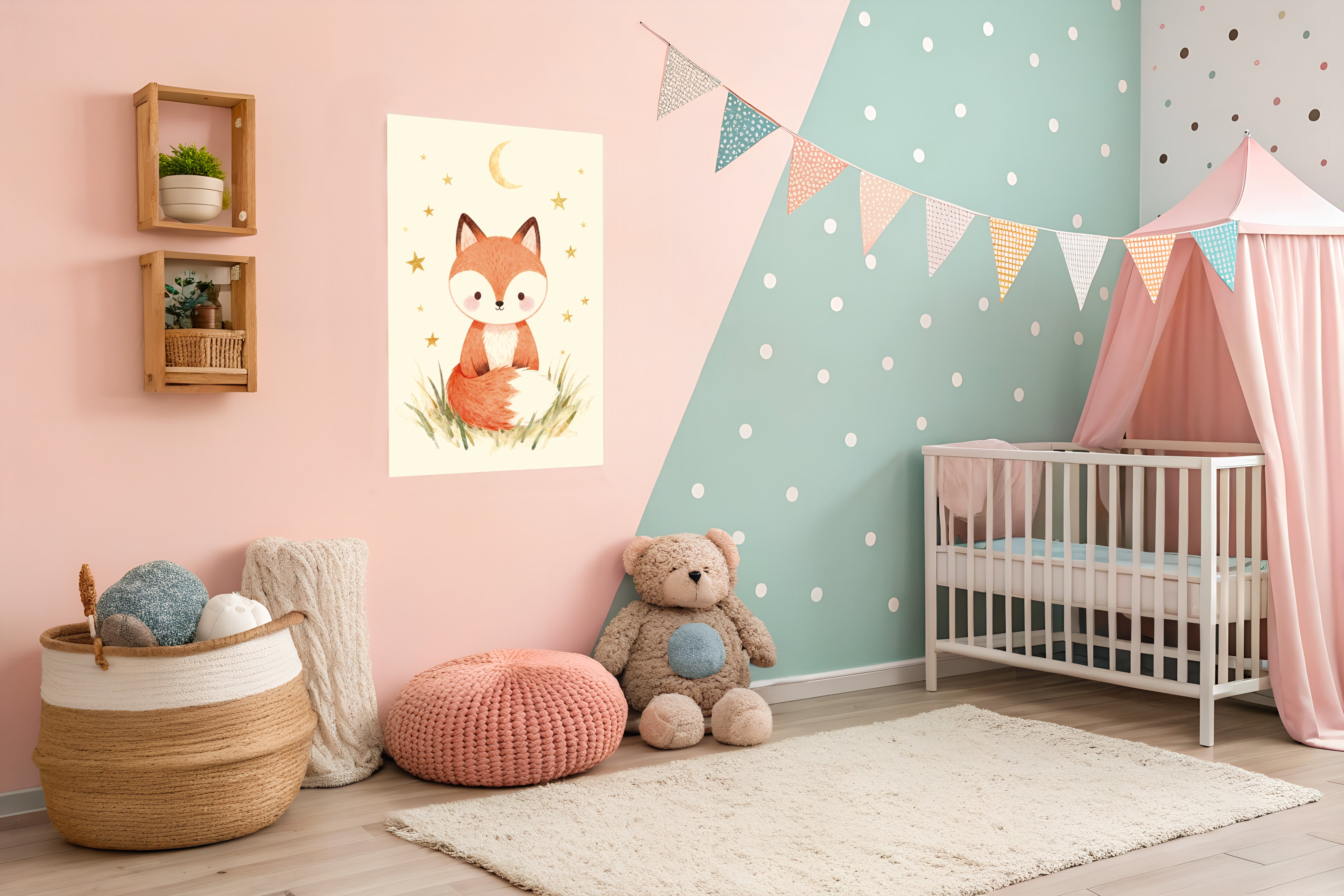 Fuchs Poster – Kinderzimmer Wanddeko