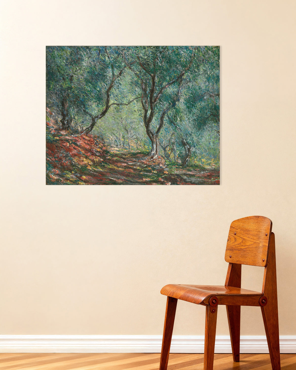 Poster Olivenhain im Garten Moreno (1884) von Claude Monet