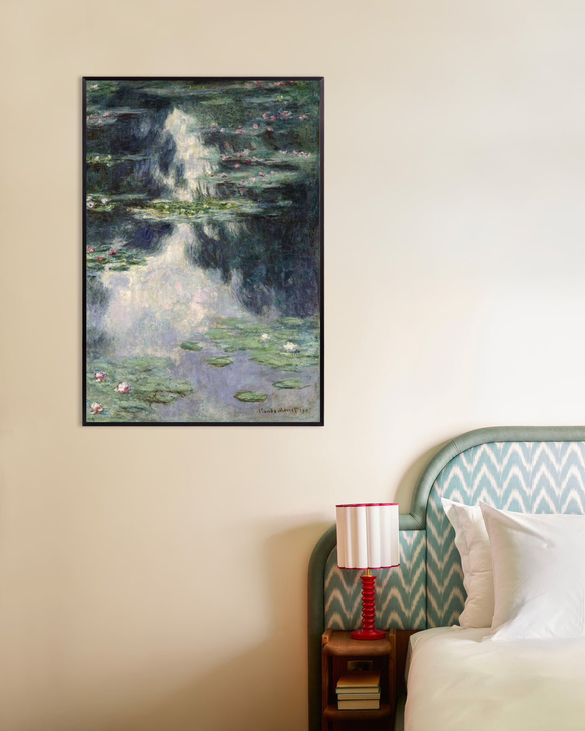 Poster Teich mit Seerosen (1907) von Claude Monet mit Metallrahmen