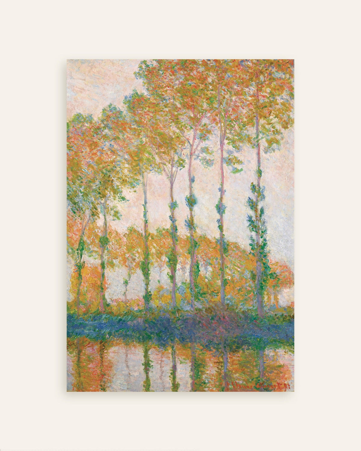 Poster Pappeln am Ufer der Epte, Herbst (1891) von Claude Monet, Vorschaubild