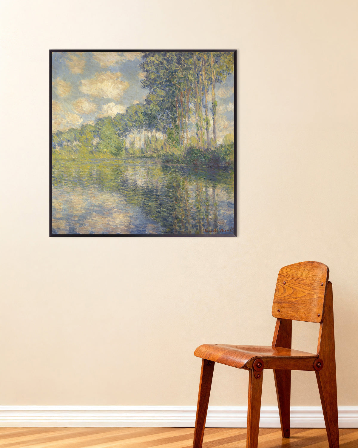 Poster Pappeln an der Epte (1891) von Claude Monet mit Metallrahmen