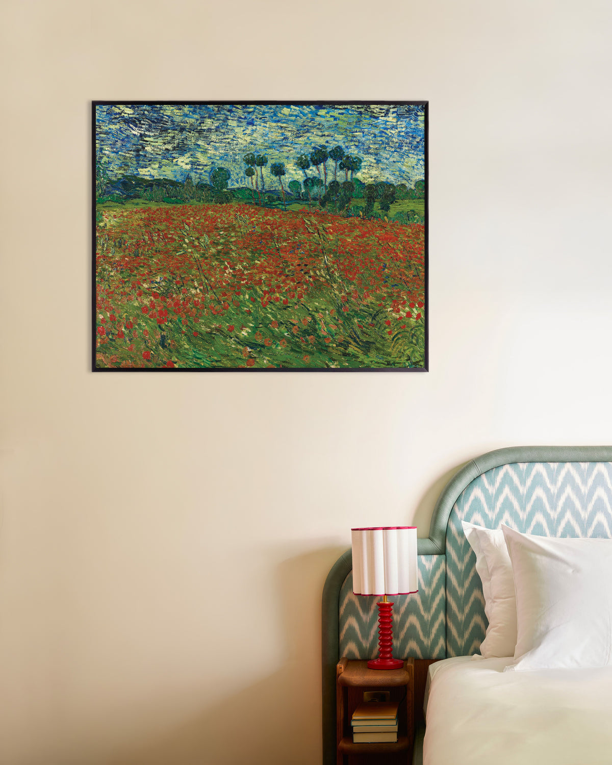 Poster „Mohnfeld (1890) von Vincent van Gogh“ mit Metallrahmen