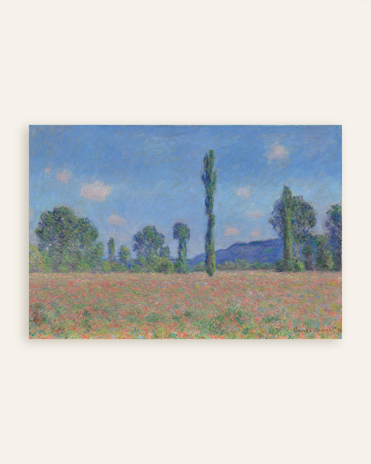 Poster Mohnfeld bei Giverny (1890) von Claude Monet, Vorschaubild