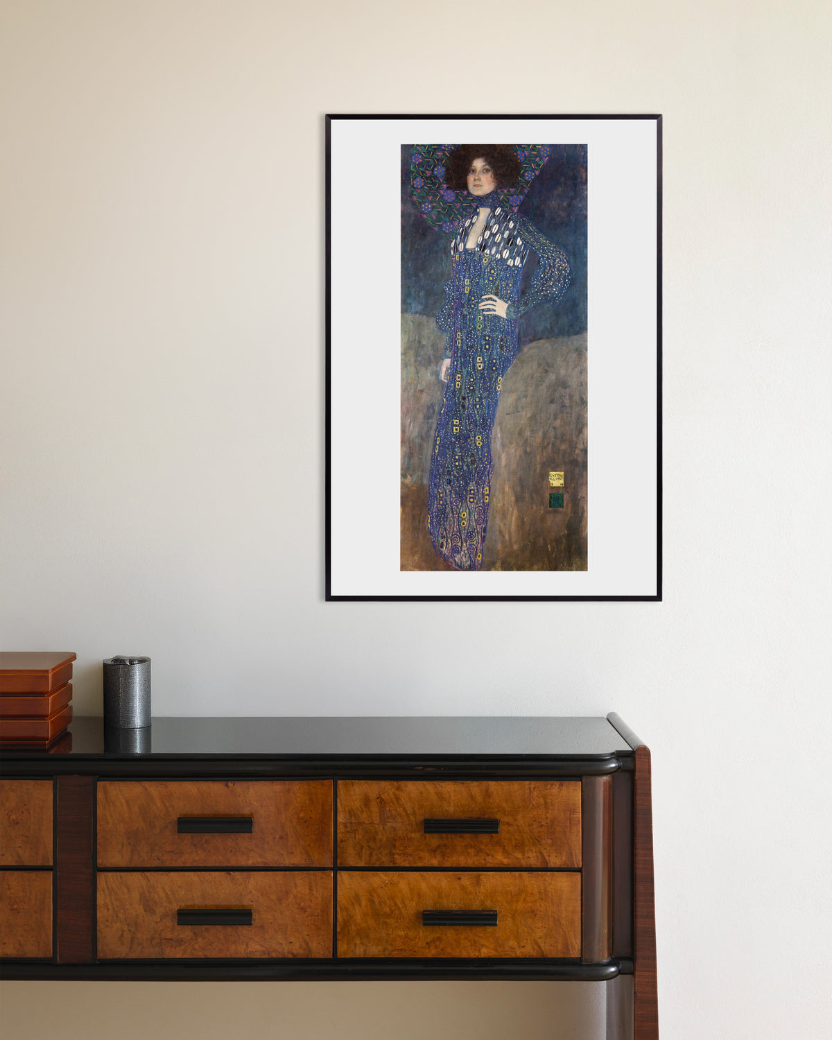 Poster Bildnis Emilie Flöge (1902) von Gustav Klimt mit Metallrahmen