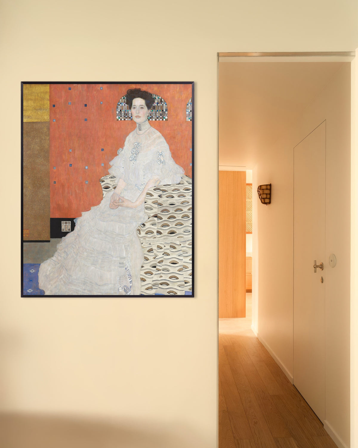 Poster Bildnis Fritza Riedler (1906) von Gustav Klimt mit Metallrahmen