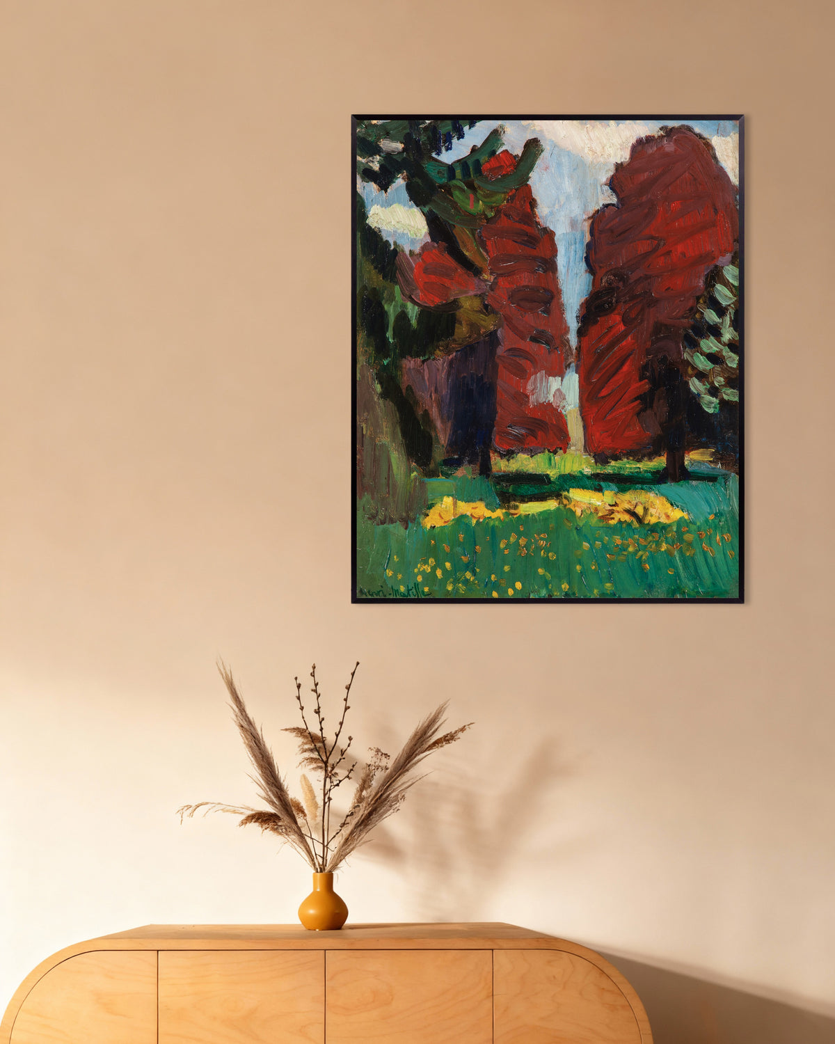 Poster Purpurfarbene Buchen (1901) von Henri Matisse, mit Metallrahmen
