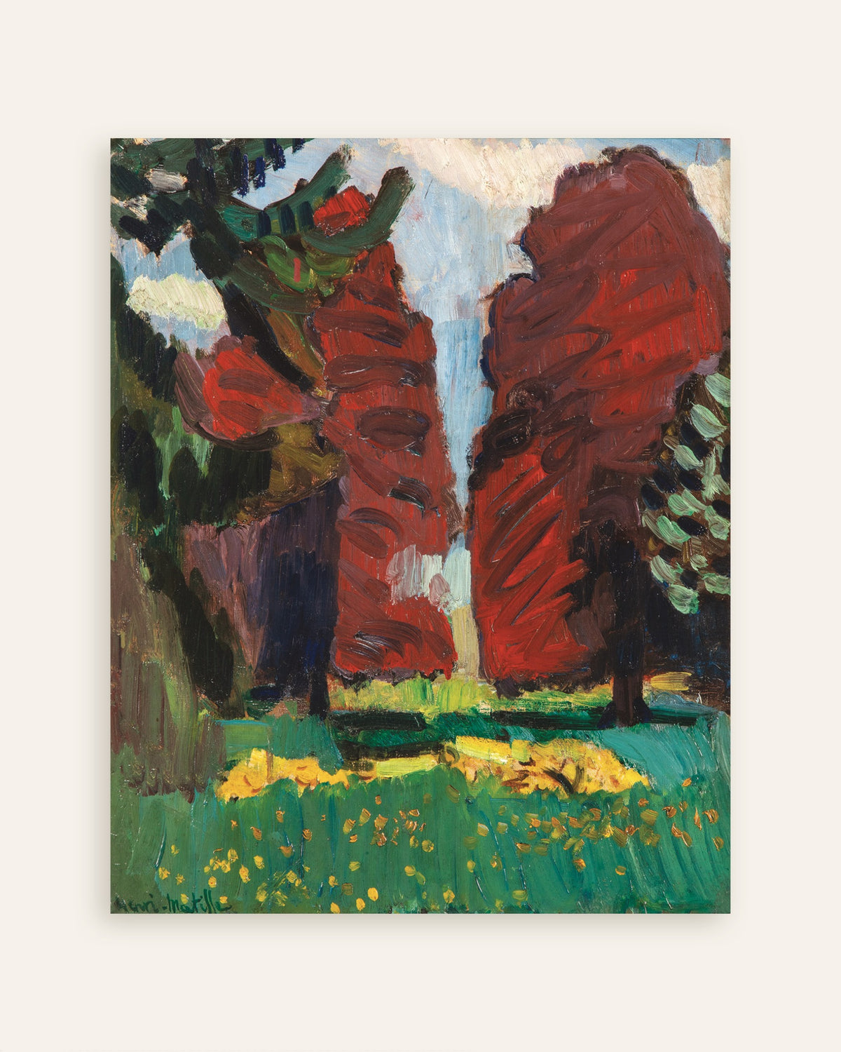 Poster Purpurfarbene Buchen (1901) von Henri Matisse, Miniaturansicht