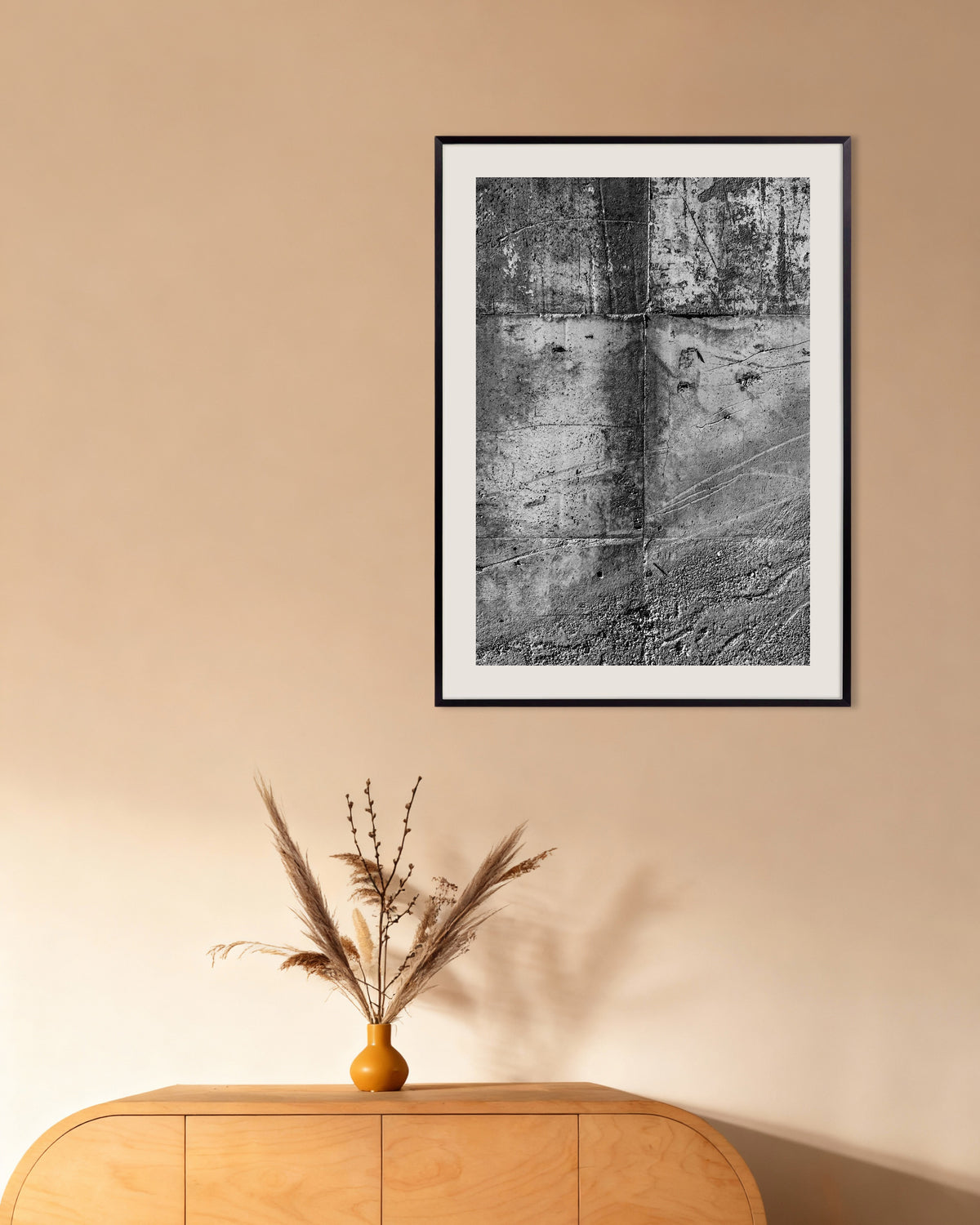 Poster „Raue Betonwandstruktur“ mit Metallrahmen