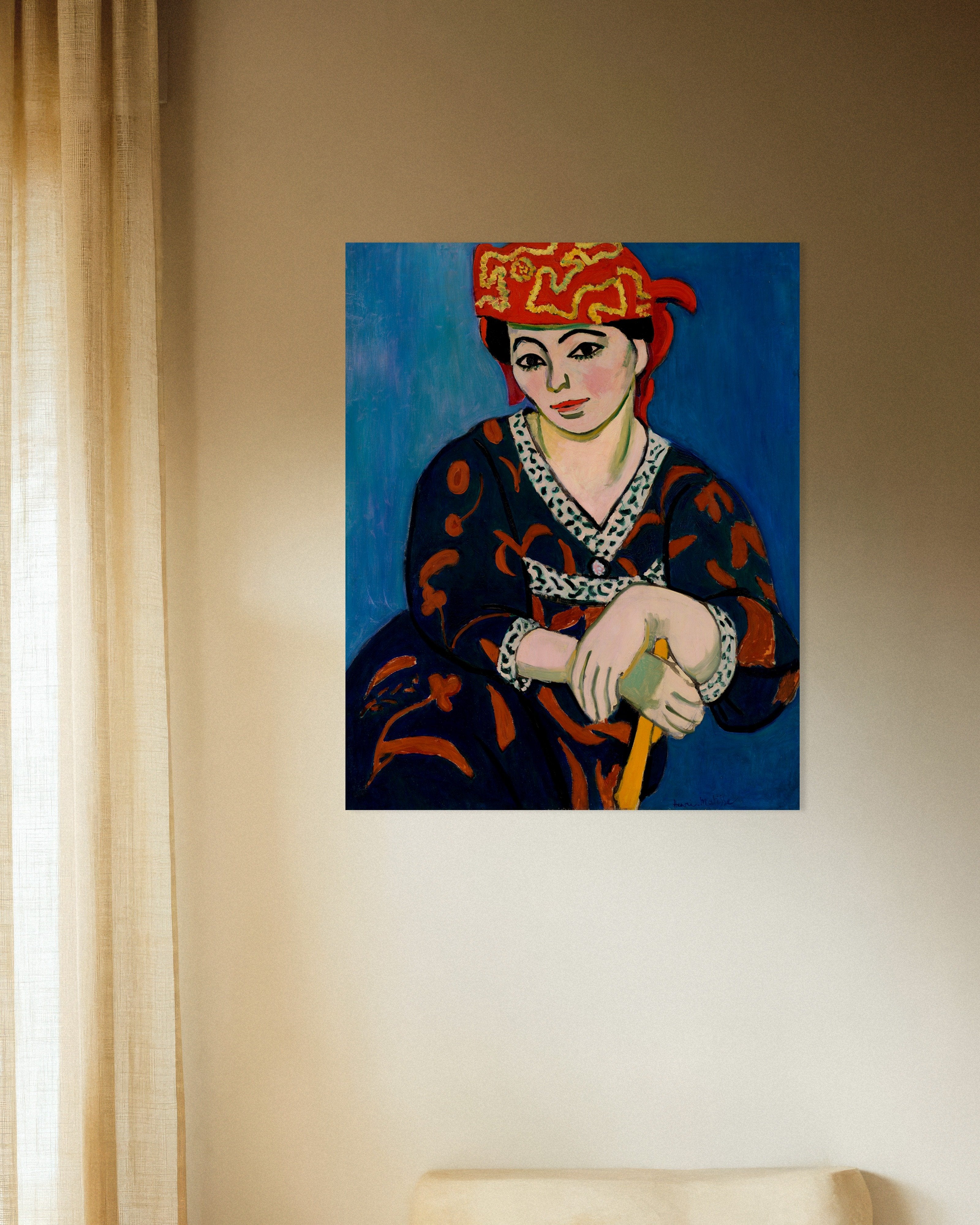 Poster of Red madras headdress (1907) by Henri Matisse