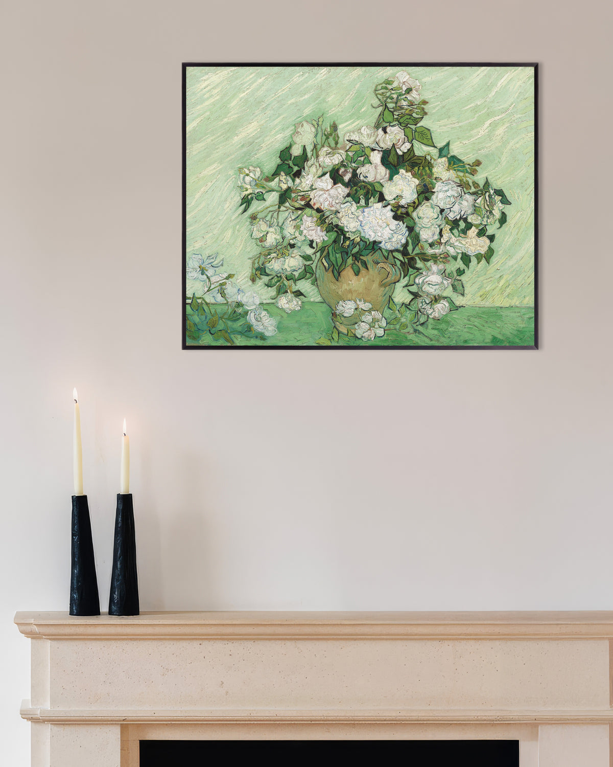 Poster „Rosen (1890) von Vincent van Gogh“ mit Metallrahmen