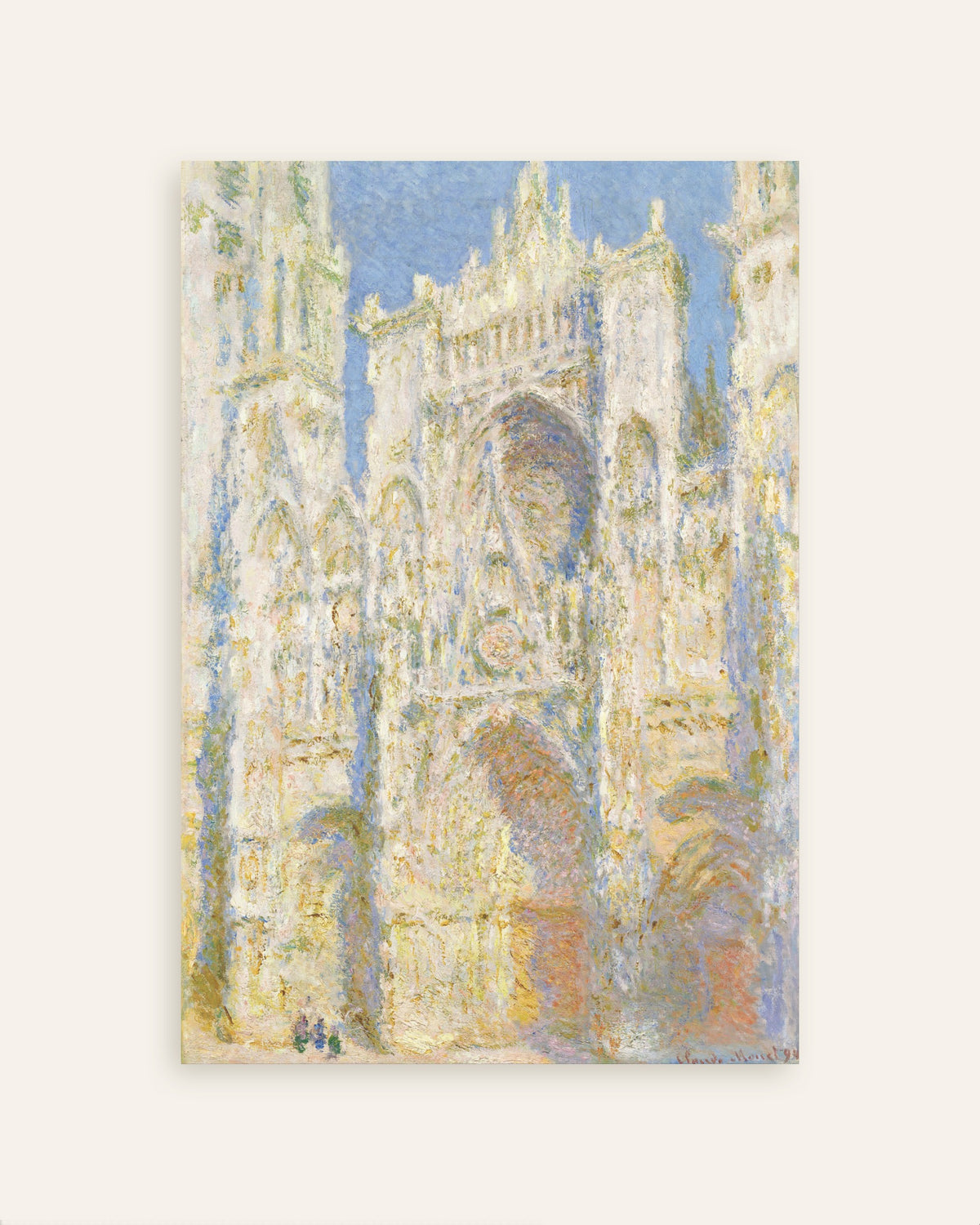 Poster Die Kathedrale von Rouen, Westfassade im Sonnenlicht (1894) von Claude Monet, Vorschaubild