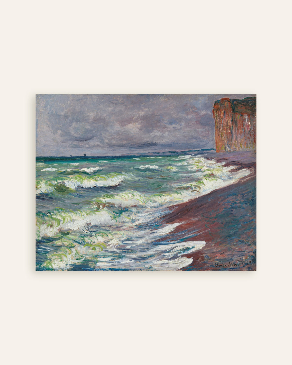 Poster Bewegte See bei Pourville (1882) von Claude Monet, Vorschaubild