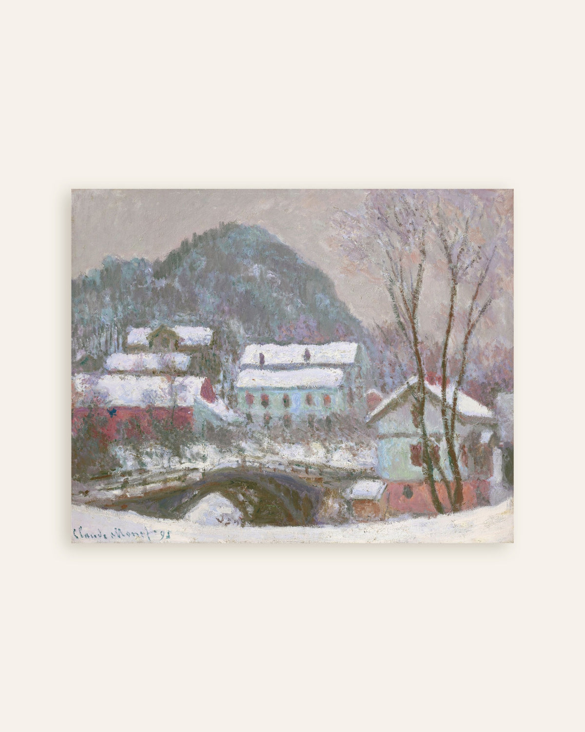 Poster Sandvika, Norwegen, Schneeeffekt (1895) von Claude Monet, Vorschaubild