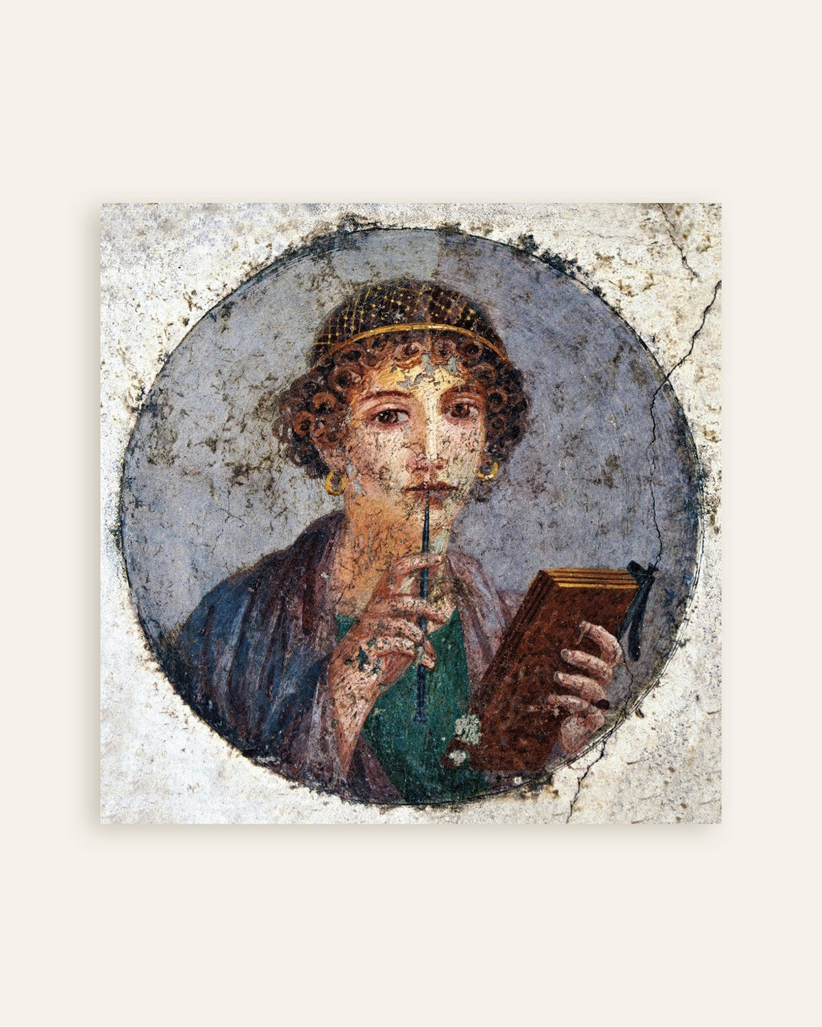 Poster mit dem Sappho-Fresko aus Pompeji