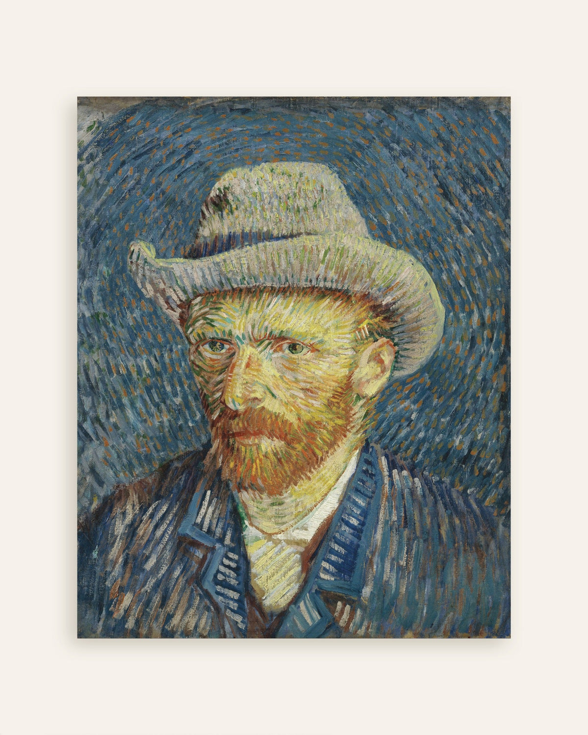 Poster mit Selbstbildnis mit grauem Filzhut (1887) von Vincent van Gogh, Miniaturansicht