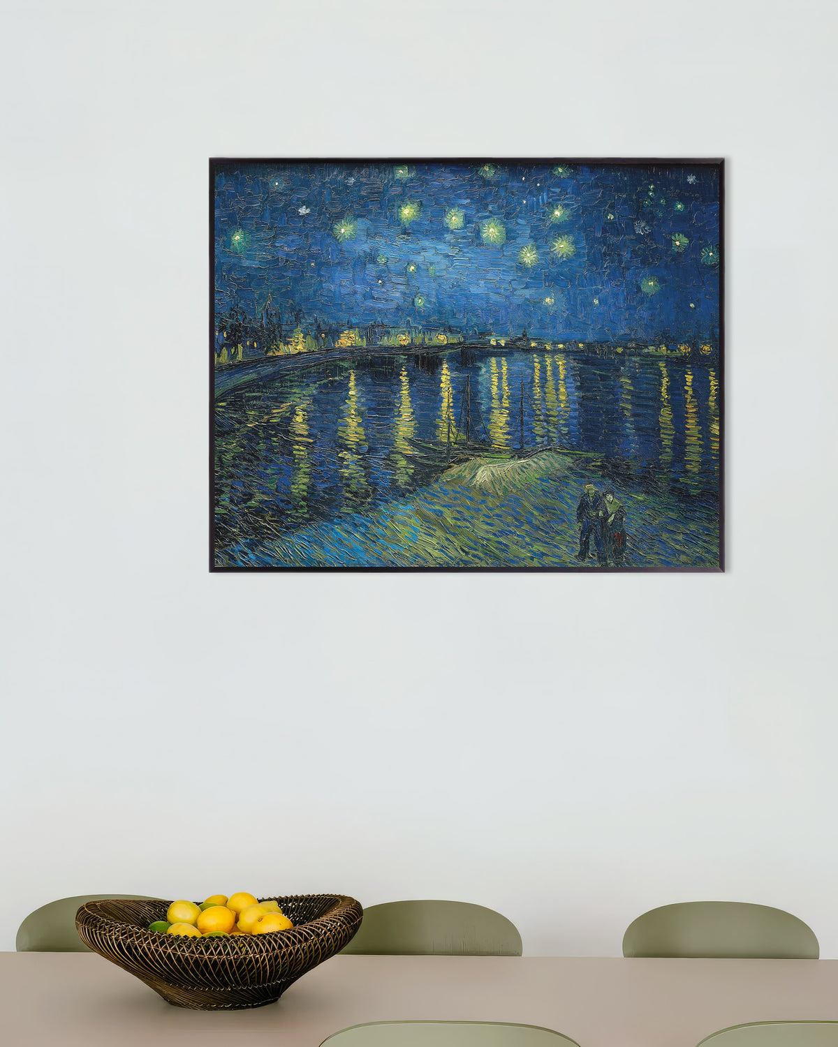 Poster von Sternennacht über der Rhône (1888) von Vincent van Gogh, mit Metallrahmen