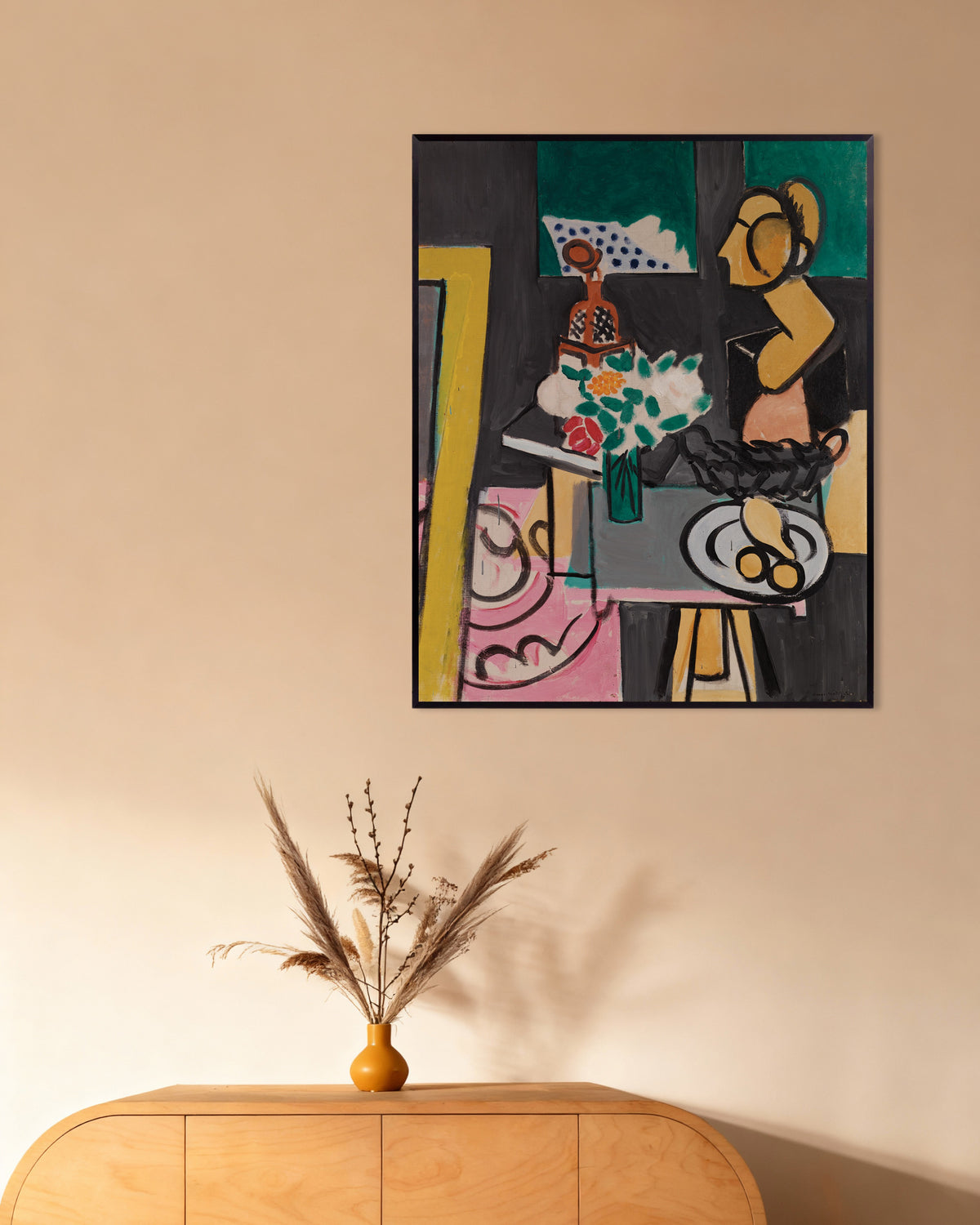 Poster Stillleben mit Kürbissen (1916) von Henri Matisse, mit Metallrahmen
