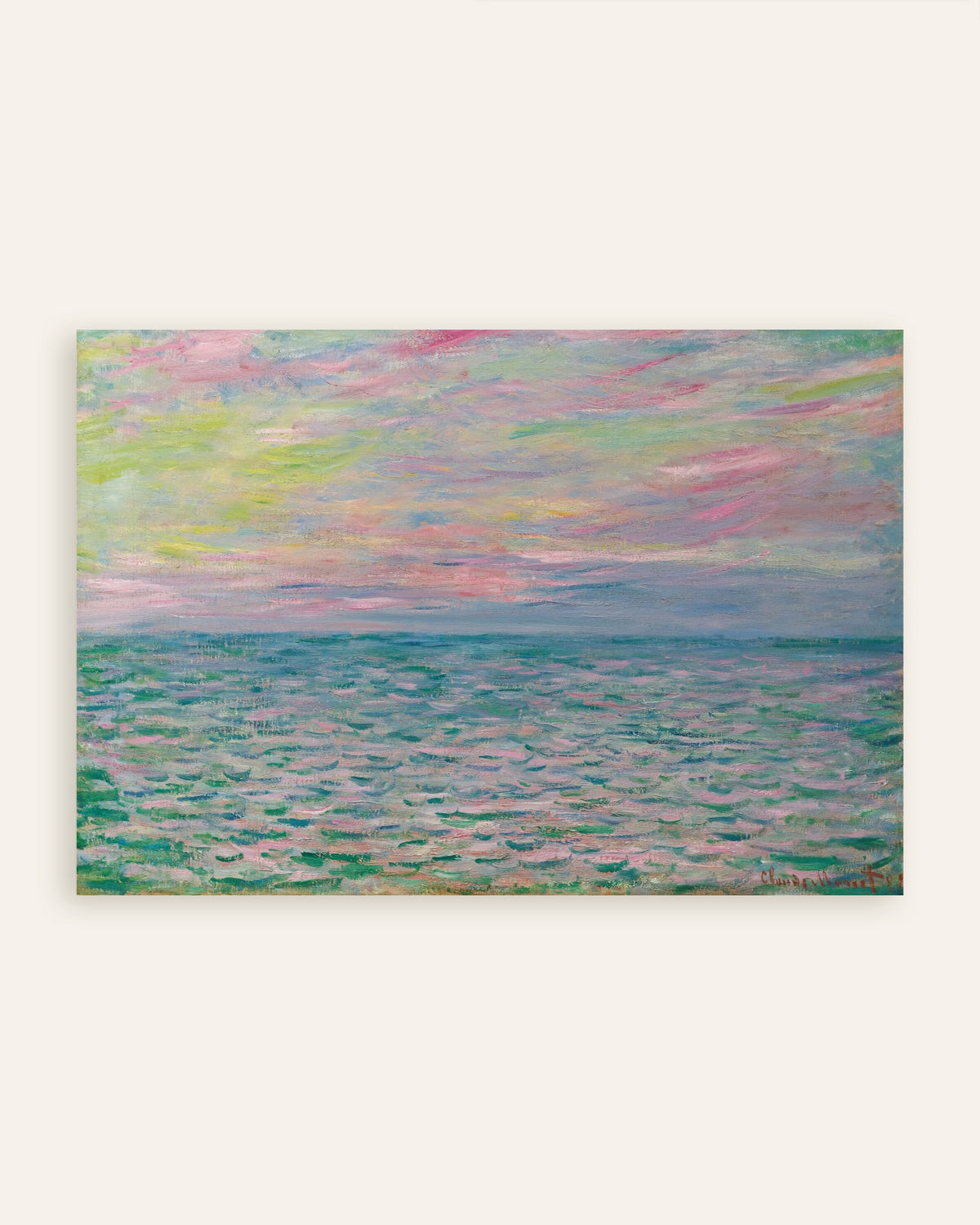 Poster Sonnenuntergang bei Pourville, offenes Meer (1882) von Claude Monet, Vorschaubild