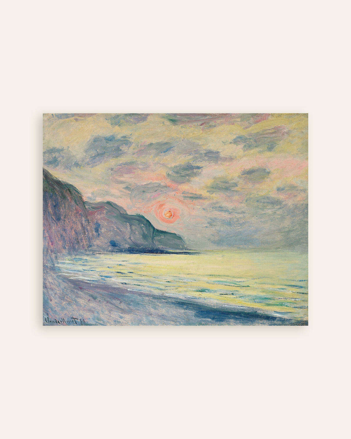 Poster Sonnenuntergang bei Nebel, Pourville (1882) von Claude Monet, Vorschaubild