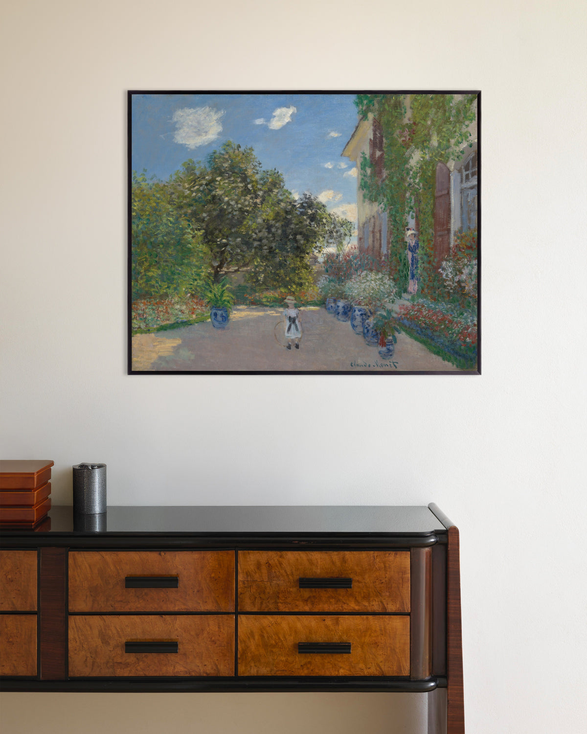 Poster Das Haus des Künstlers in Argenteuil (1873) von Claude Monet mit Metallrahmen
