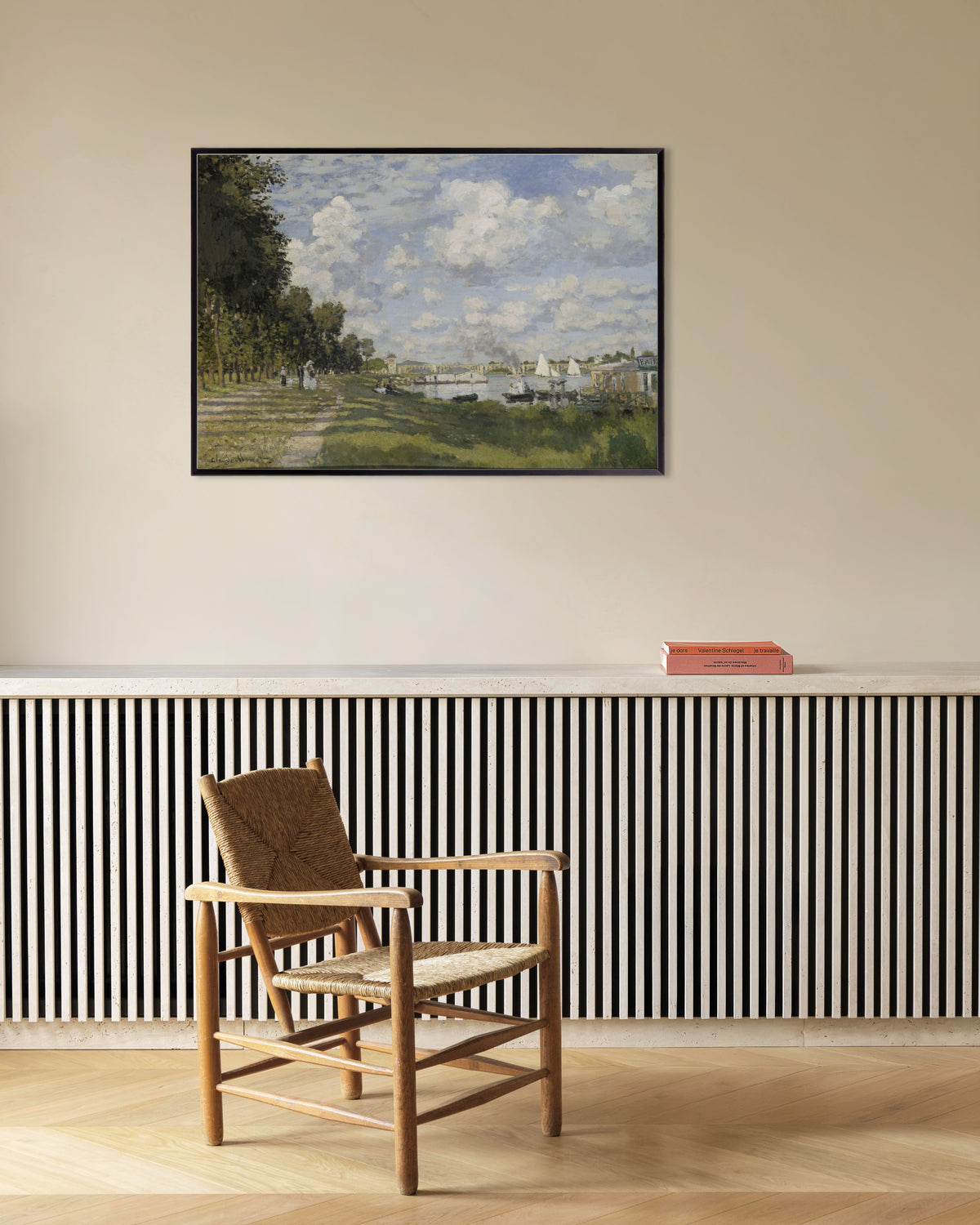 Poster Das Becken von Argenteuil (um 1872) von Claude Monet mit Metallrahmen