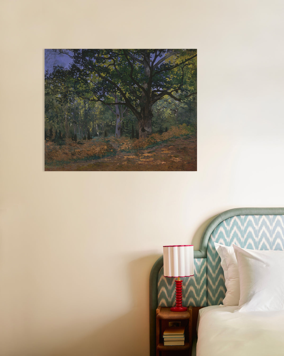 Poster Die Bodmer-Eiche, Wald von Fontainebleau (1865) von Claude Monet