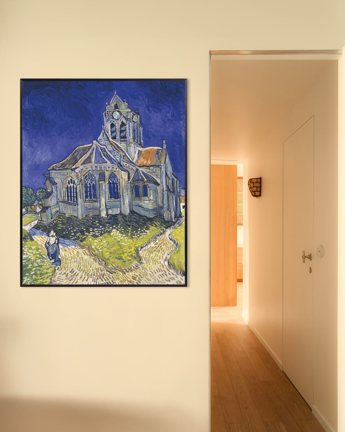 Poster Die Kirche von Auvers-sur-Oise (1890) von Vincent van Gogh, mit Metallrahmen