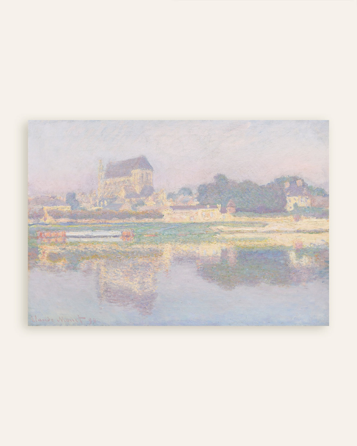 Poster Die Kirche von Vernon, Sonne (1894) von Claude Monet, Vorschaubild