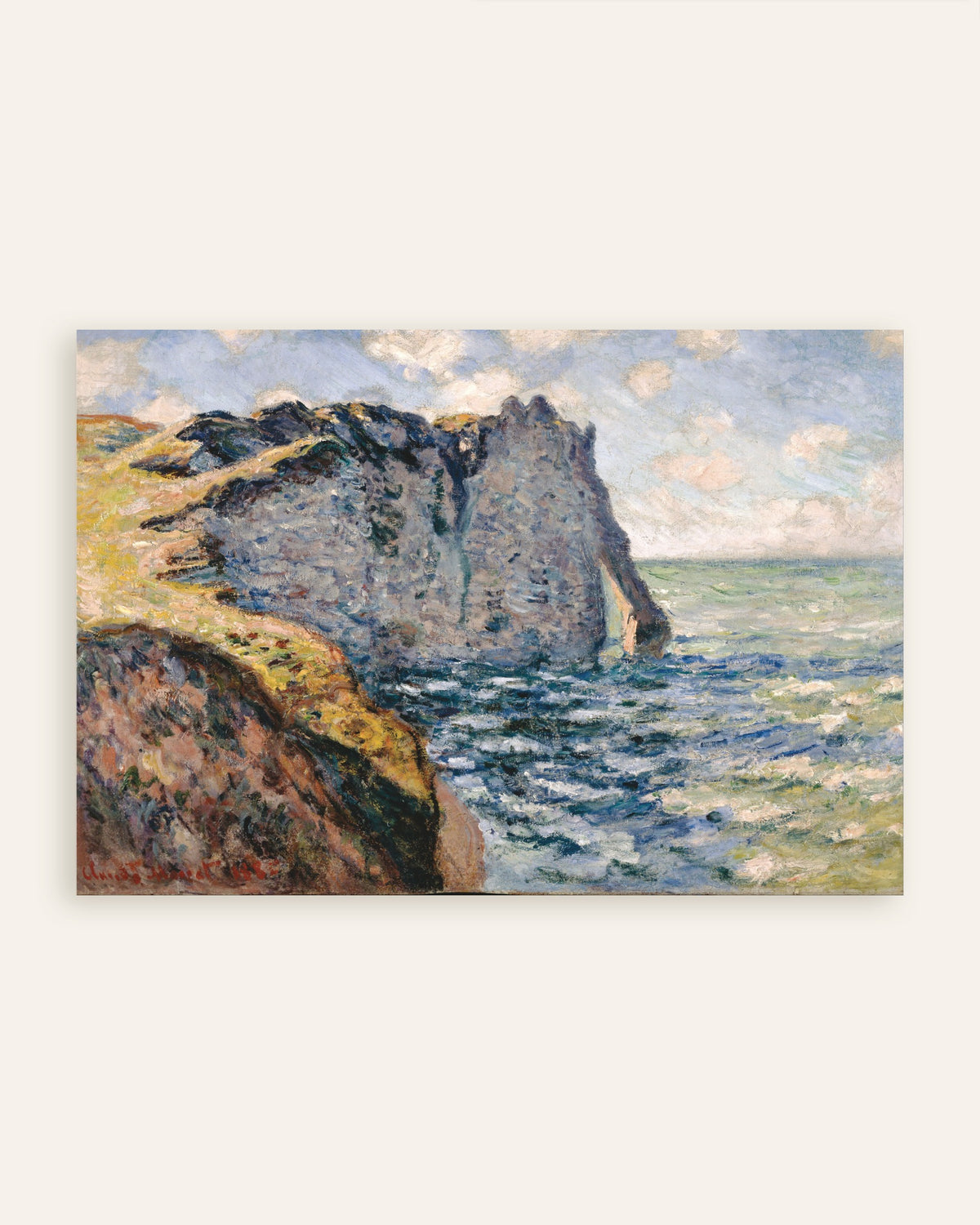 Poster Die Falaise d'Aval, Étretat (1885) von Claude Monet, Vorschaubild