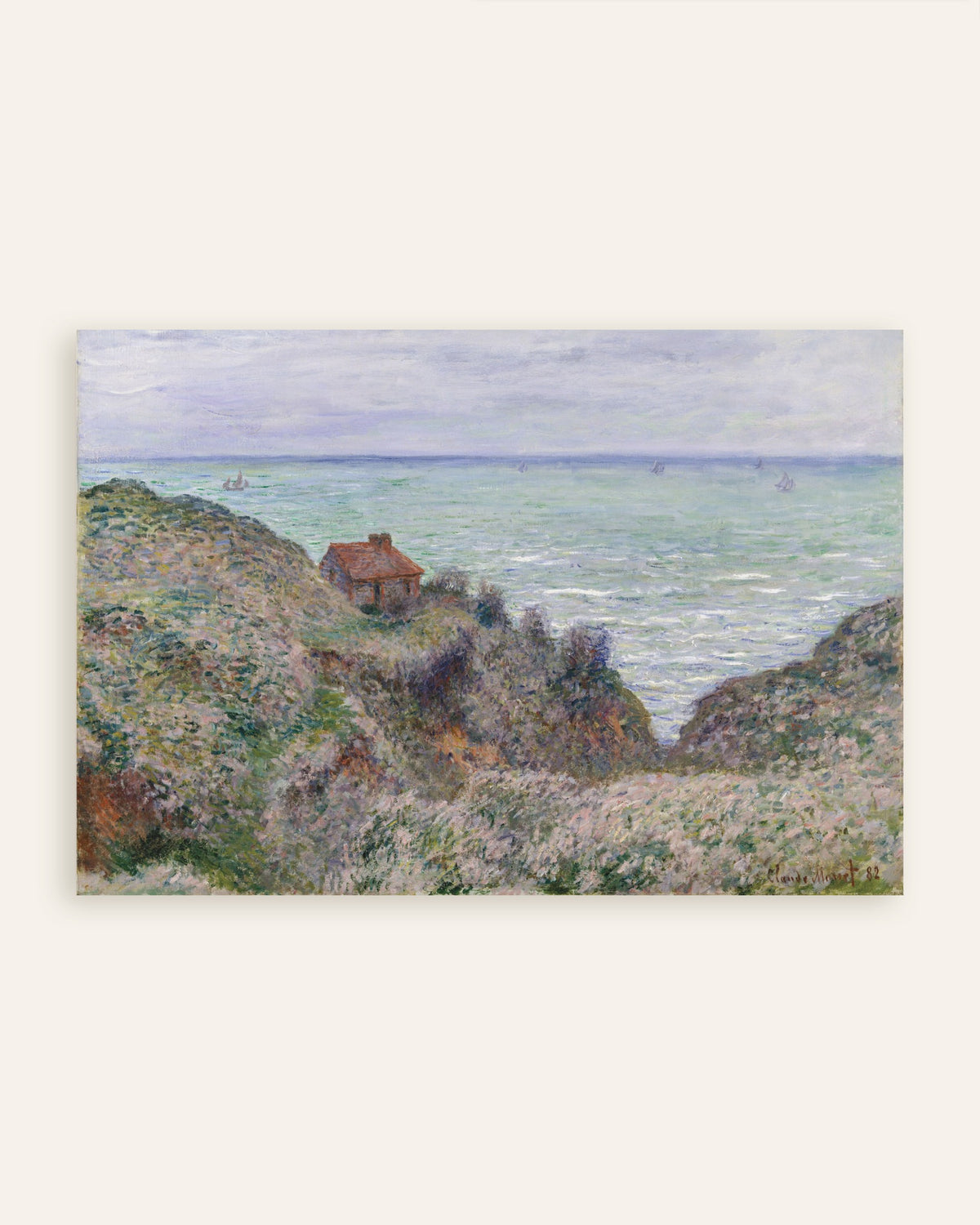 Poster Das Zöllnerhaus (1882) von Claude Monet, Vorschaubild