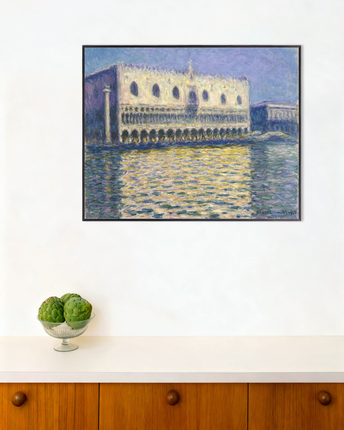 Poster Der Dogenpalast (1908) von Claude Monet mit Metallrahmen