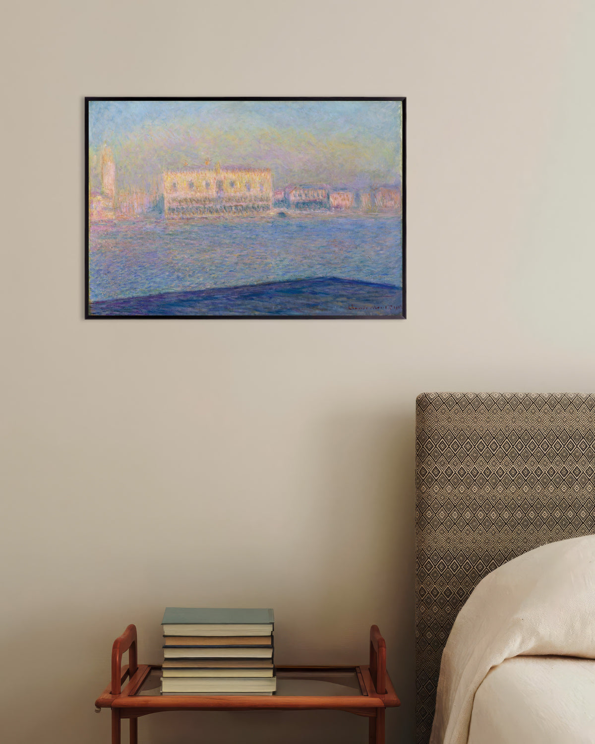 Poster Der Dogenpalast von San Giorgio Maggiore aus gesehen (1908) von Claude Monet mit Metallrahmen
