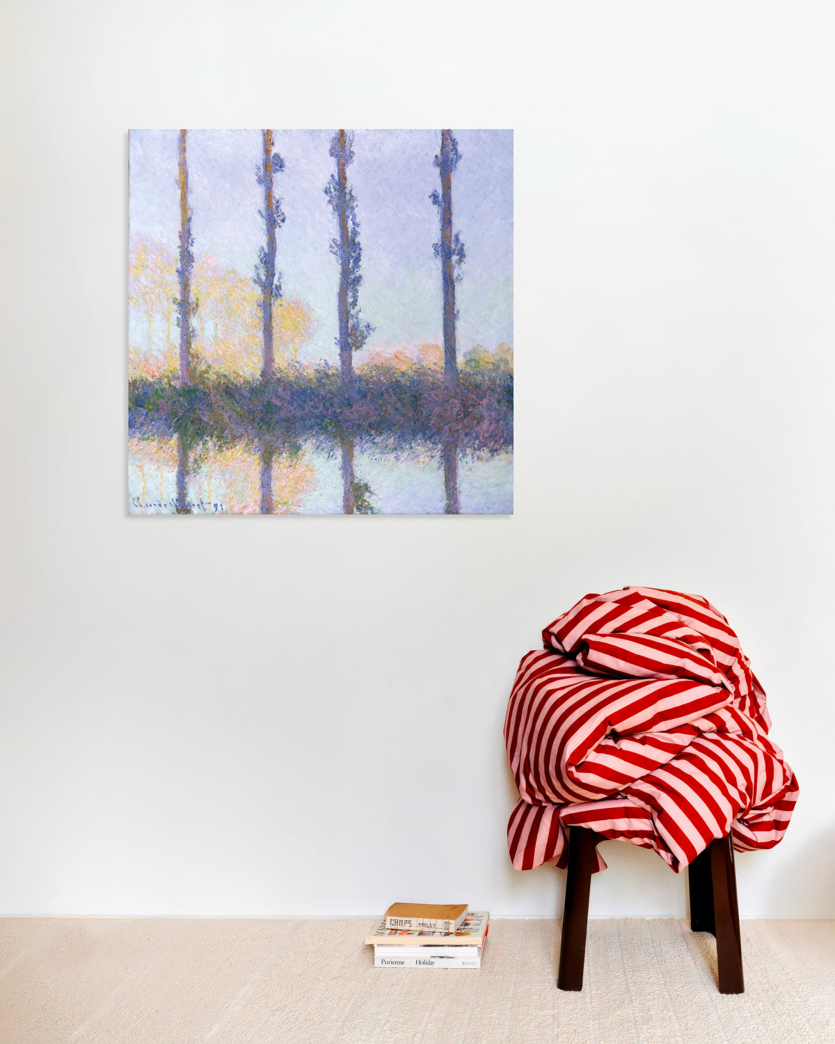Poster Die vier Bäume (1891) von Claude Monet