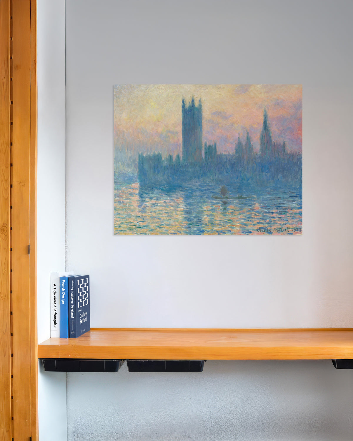 Poster Das Parlament bei Sonnenuntergang (1903) von Claude Monet