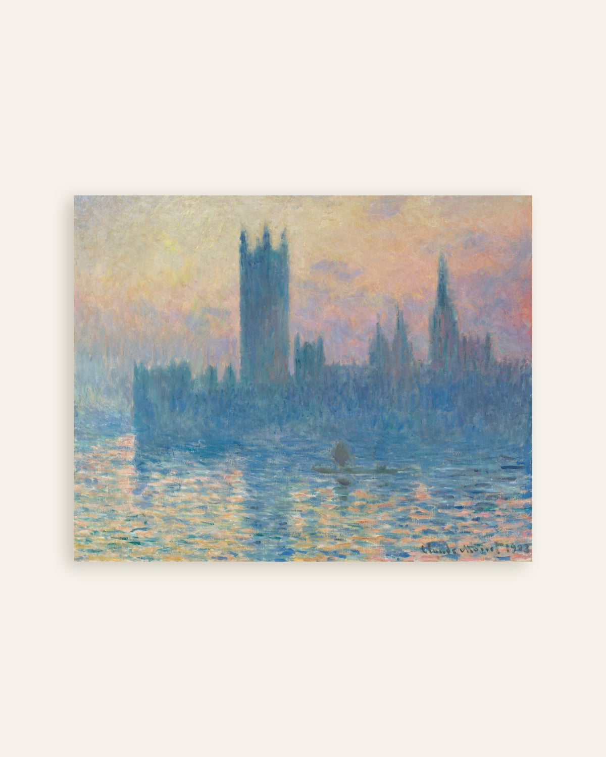 Poster Das Parlament bei Sonnenuntergang (1903) von Claude Monet, Vorschaubild