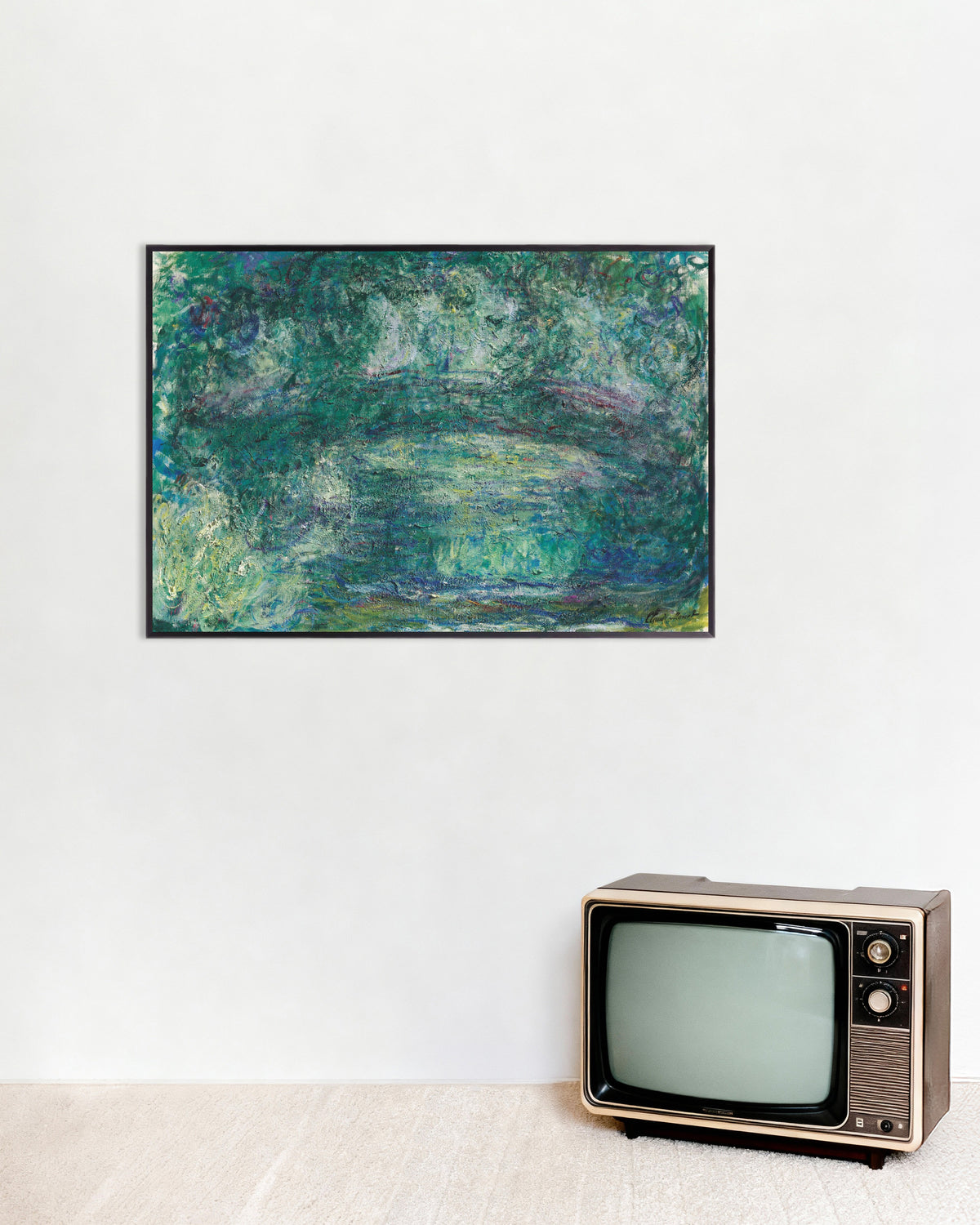 Poster Die japanische Brücke (1918–1924) von Claude Monet mit Metallrahmen