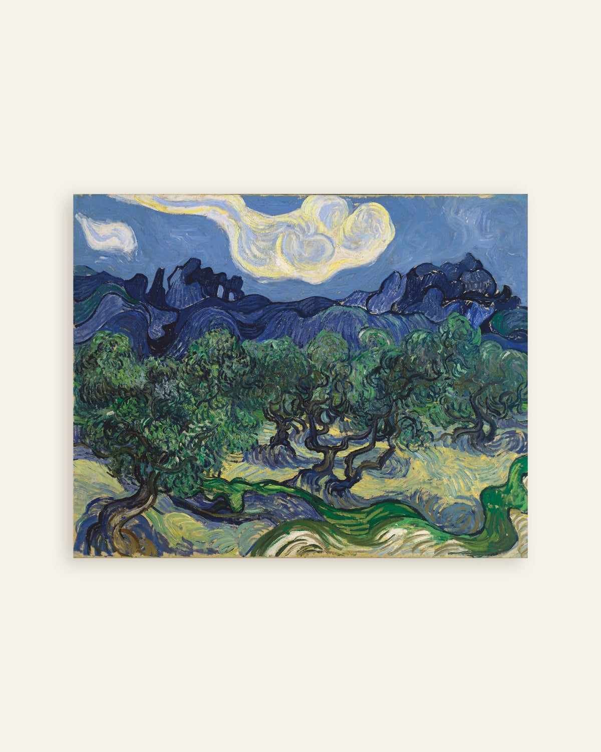 Poster „Die Olivenbäume (1889) von Vincent van Gogh“, Miniaturansicht