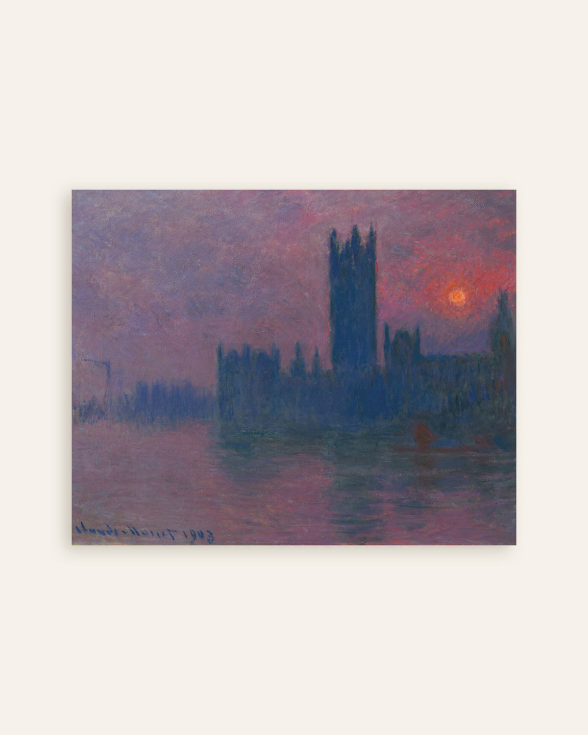 Poster Das Parlament, untergehende Sonne (1900–1903) von Claude Monet, Vorschaubild